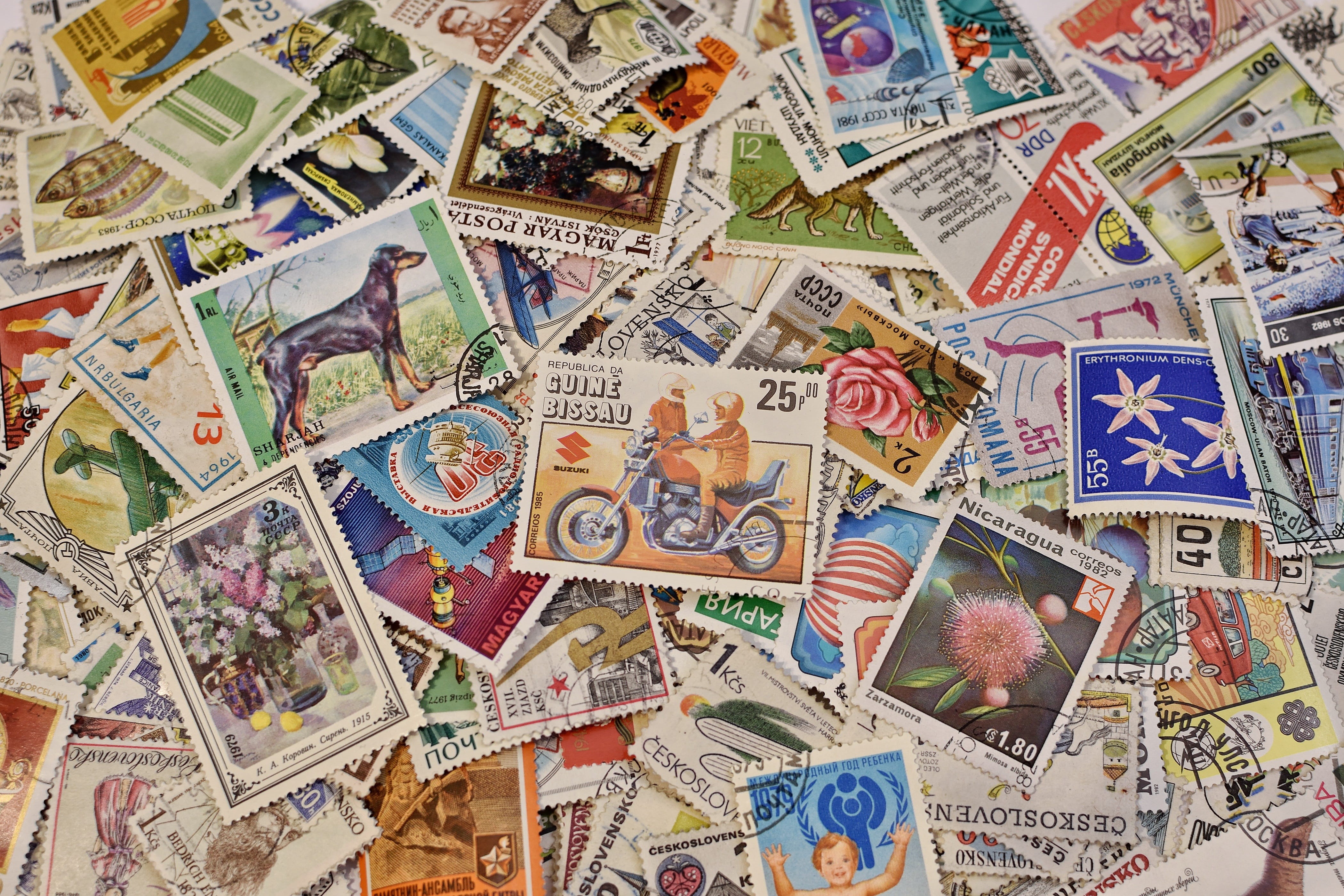 postage stamp, a collection of, human representation, 4K, representation, retro, backgrounds, full frame, no people, finance, indoors, background, HD Wallpaper