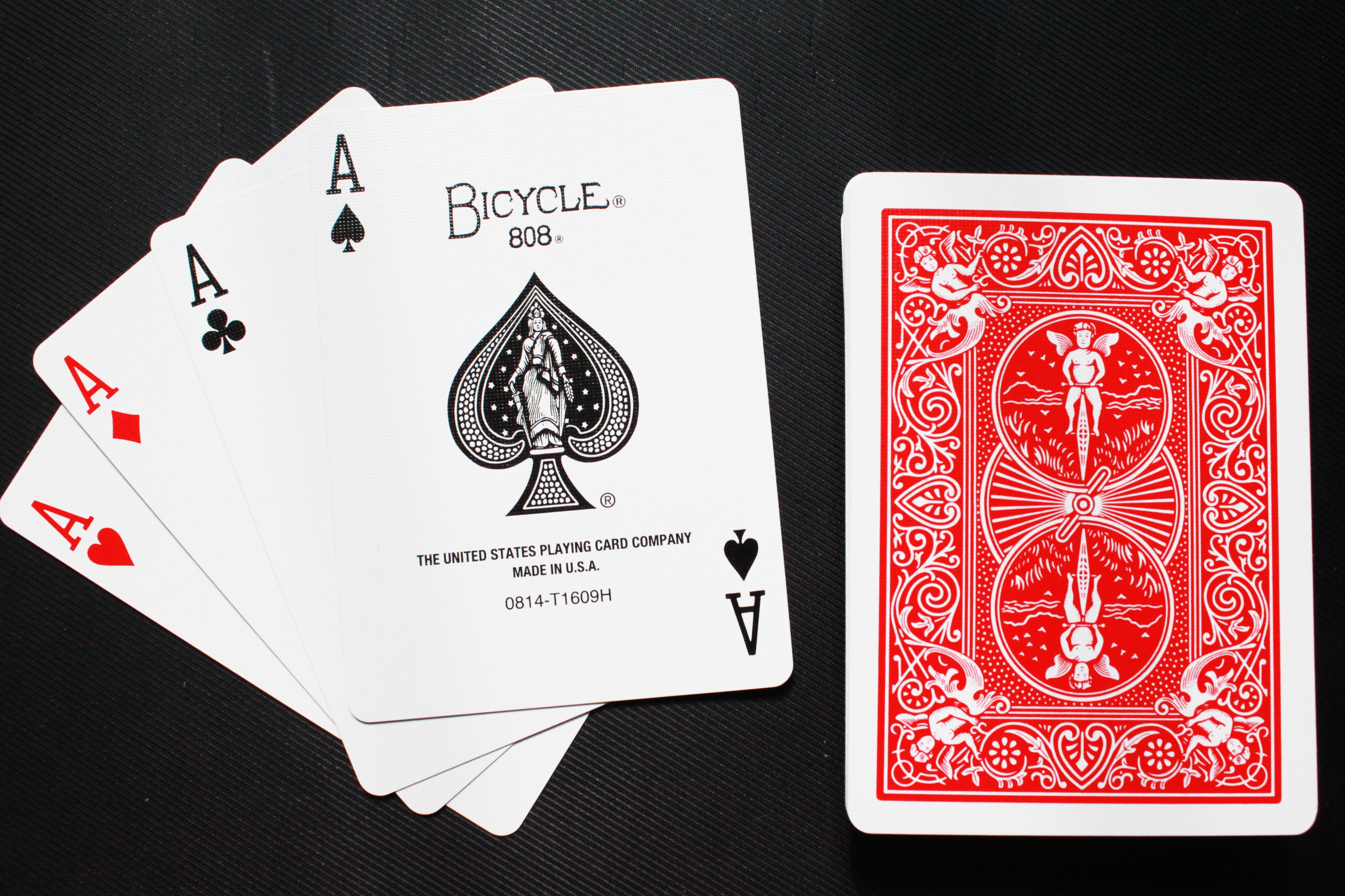 indoors, gaming, close-up, no people, bicycle, text, communication, letter, ace, arts culture and entertainment, magic cards, postage stamp, cards, red, HD Wallpaper