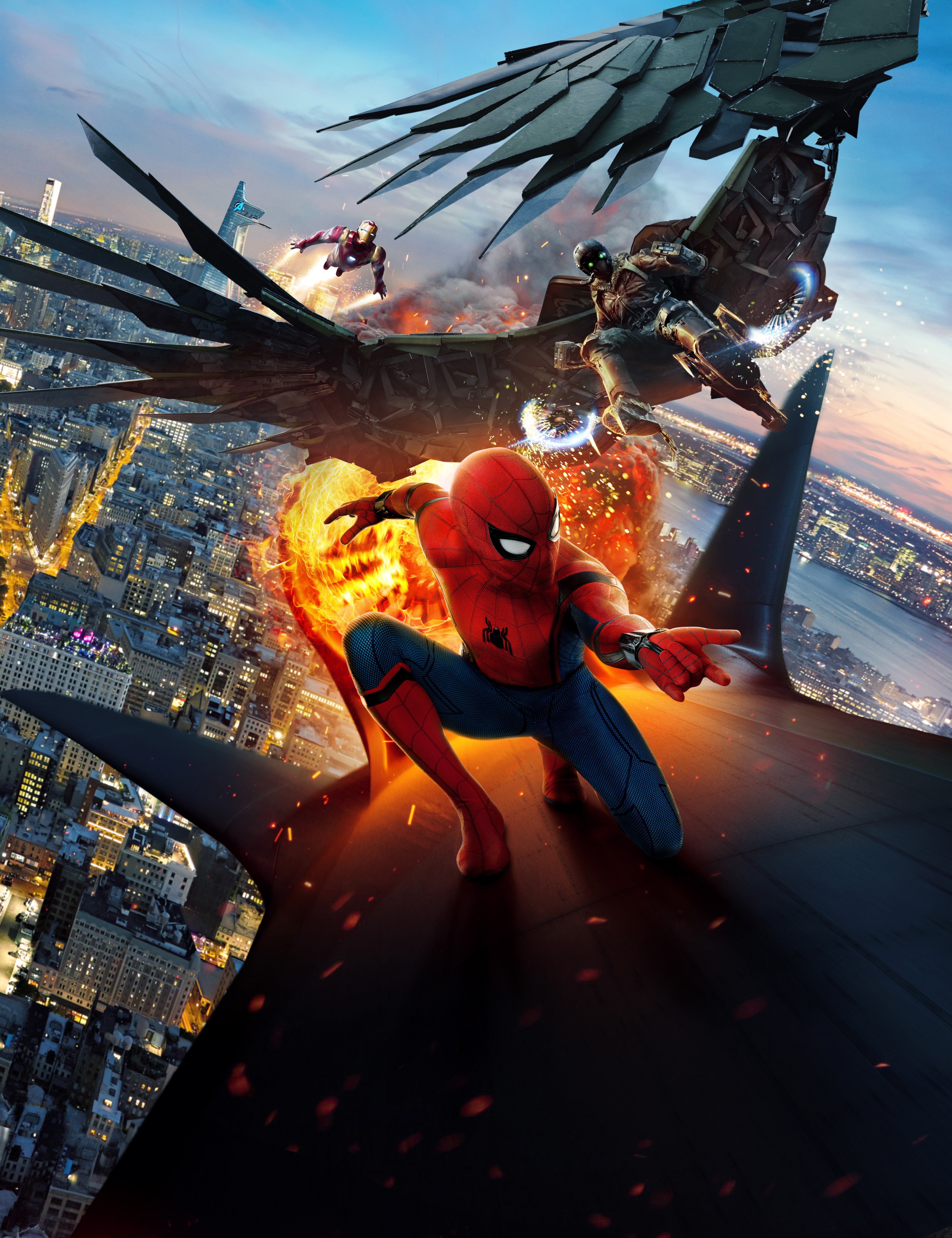 4K, man, spider, Spider-Man: Homecoming, Iron Man, 4K, d, Vulture, HD, Phone HD Wallpaper