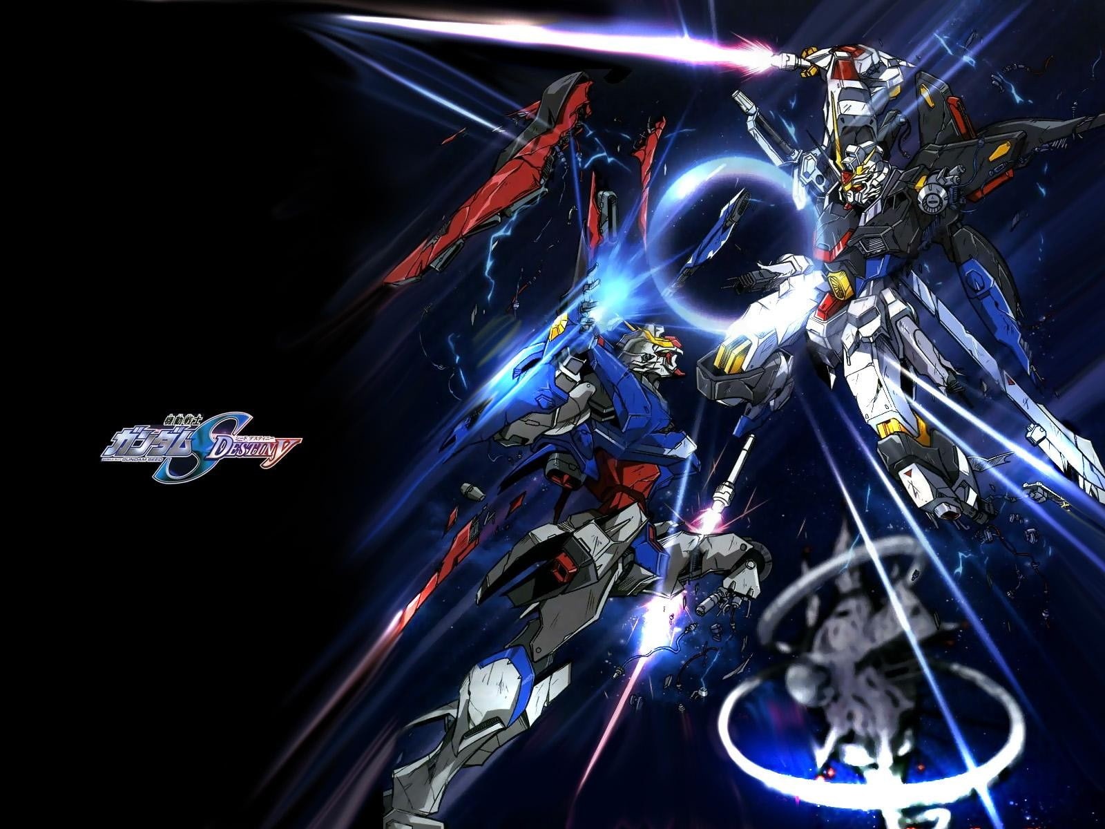 illuminated, Mobile Suit Gundam SEED, transportation, high angle view, silver colored, machinery, 720P, glowing, technology, car, anime, metal, light - natural phenomenon, HD Wallpaper