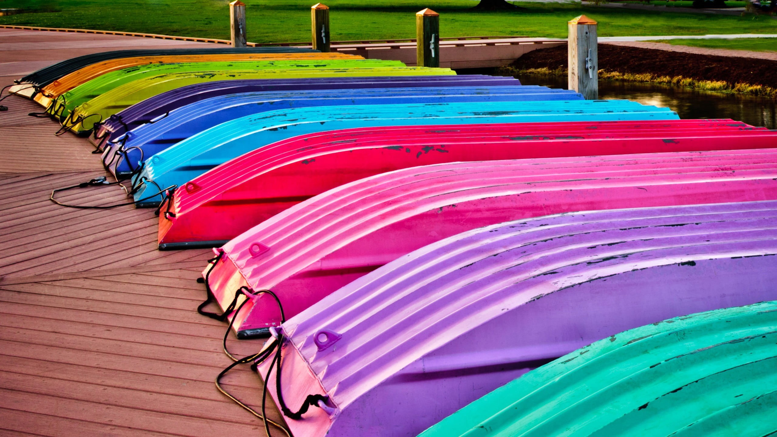 boat, assorted, large group of objects, nature, seat, no people, empty, group of objects, stack, multi colored, high angle view, blue, pattern, outdoors, HD Wallpaper