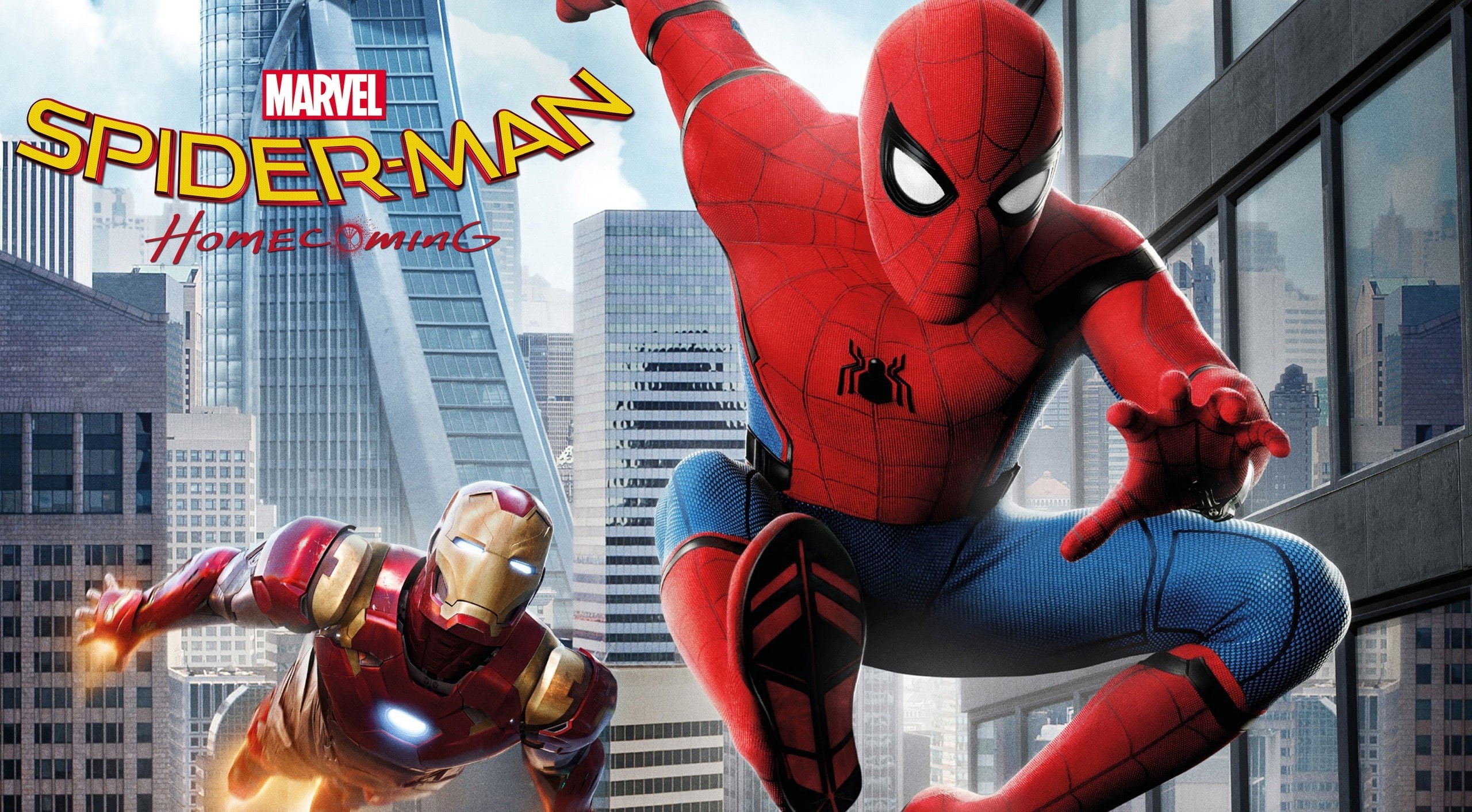 Movies, man, office building exterior, text, communication, Spiderman, Movie, built structure, building, male likeness, homecoming, people, art and craft, HD Wallpaper