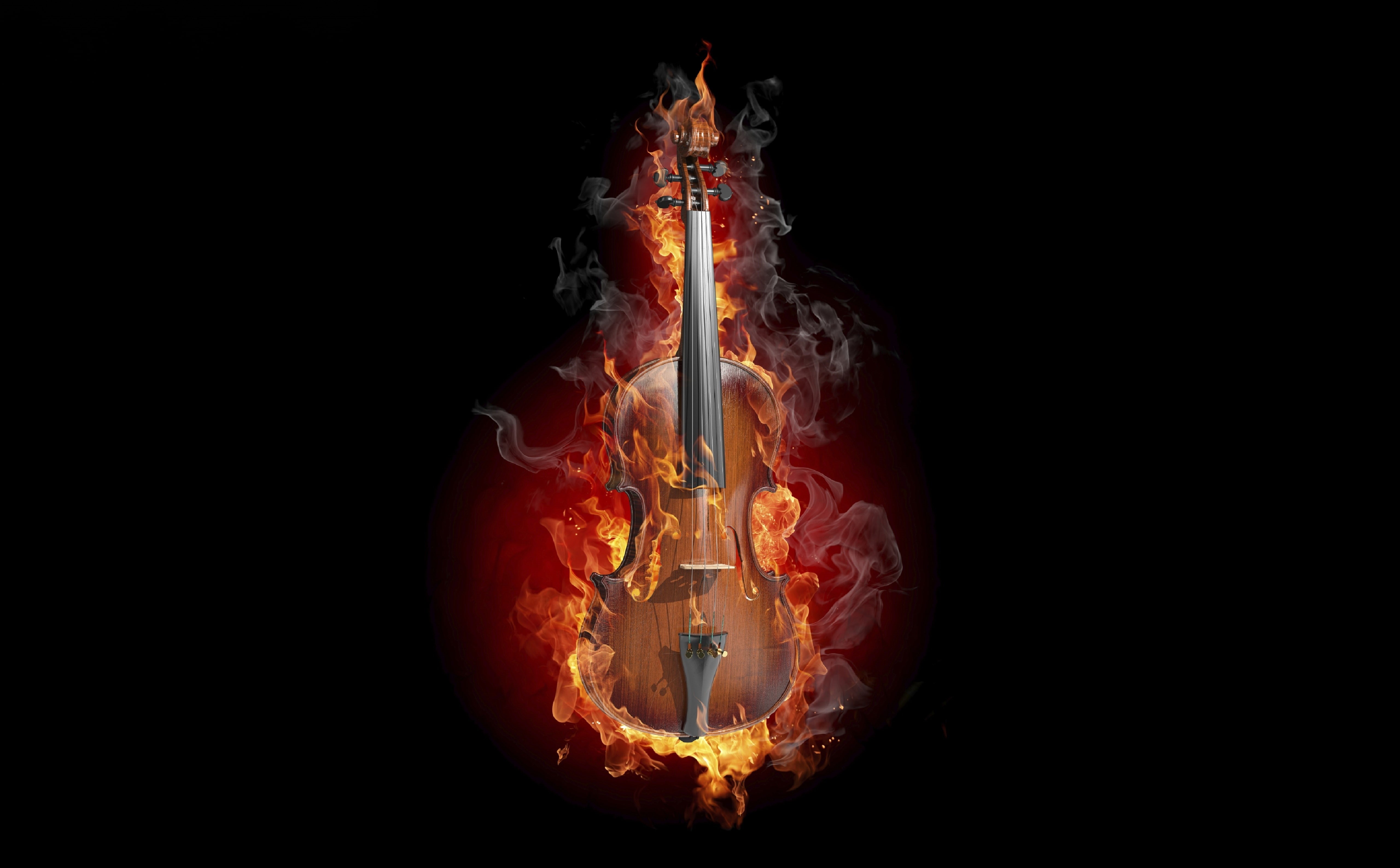 studio shot, black background, fire - natural phenomenon, copy space, Music, heat - temperature, motion, Fire, digital, filament, flame, orange color, HD Wallpaper
