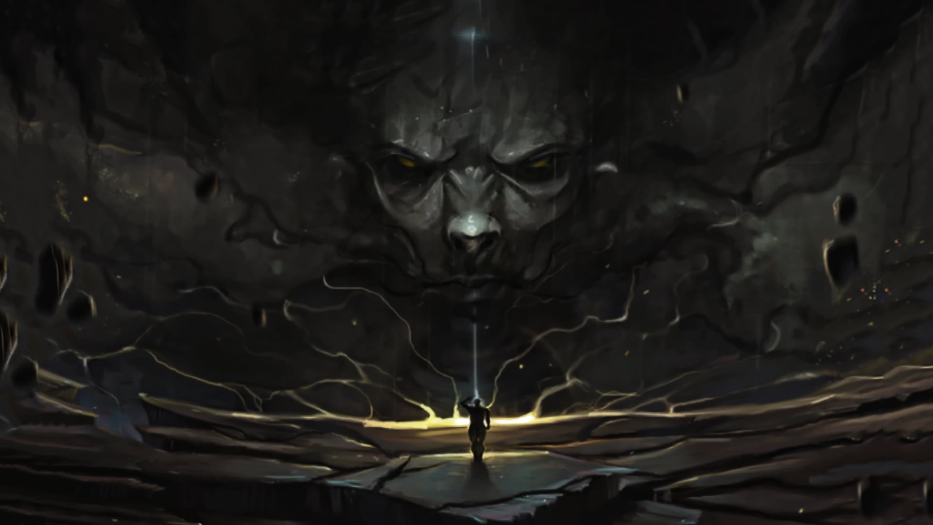 illuminated, representation, horror, creativity, portrait, spooky, indoors, close-up, Stormlight Archives, water, nature, fear, Brandon Sanderson, front view, HD Wallpaper