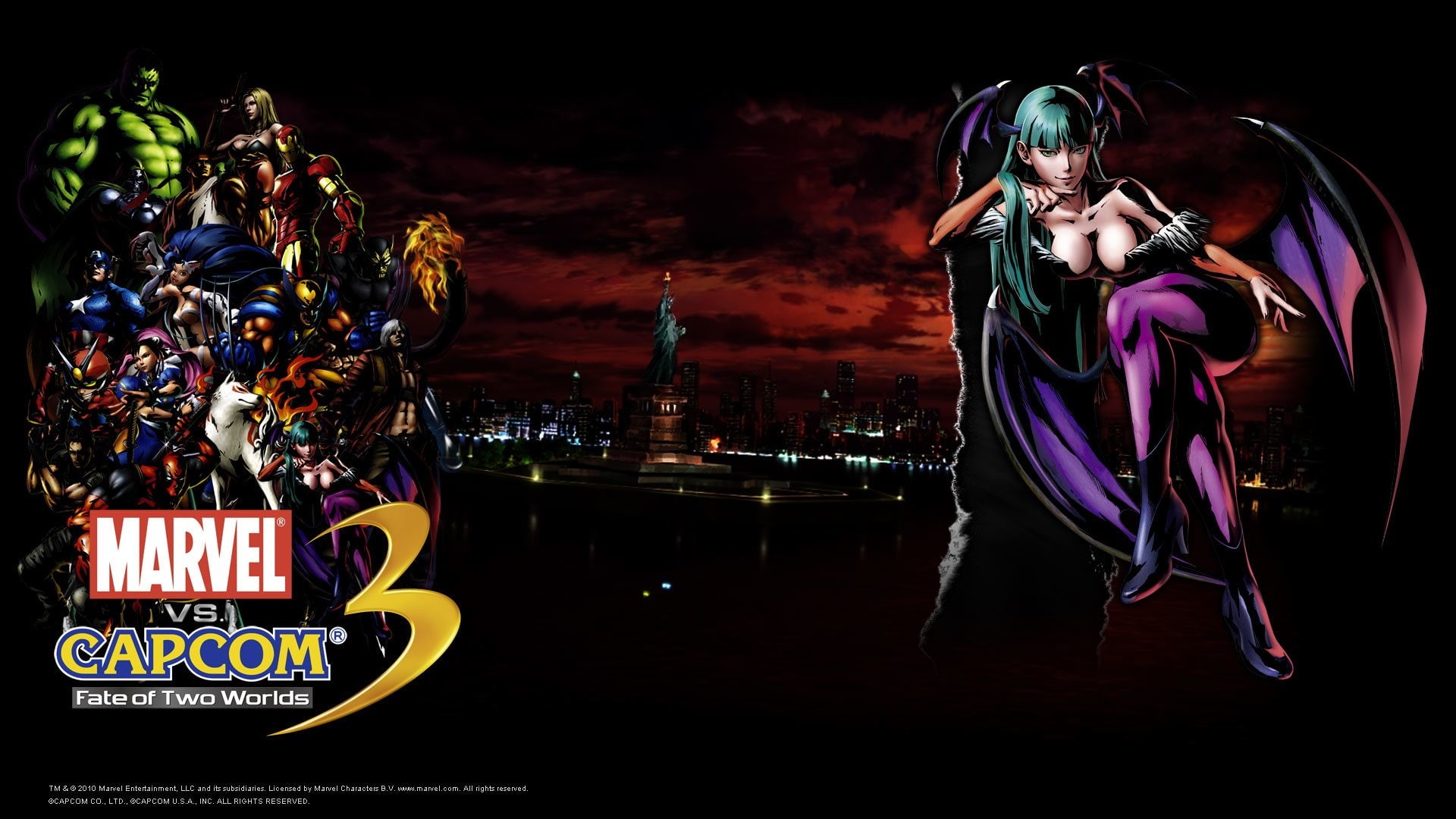 Marvel vs. Capcom, Marvel vs. Capcom 3: Fate of Two Worlds, Video Game, 1080P, Morrigan Aensland, HD Wallpaper