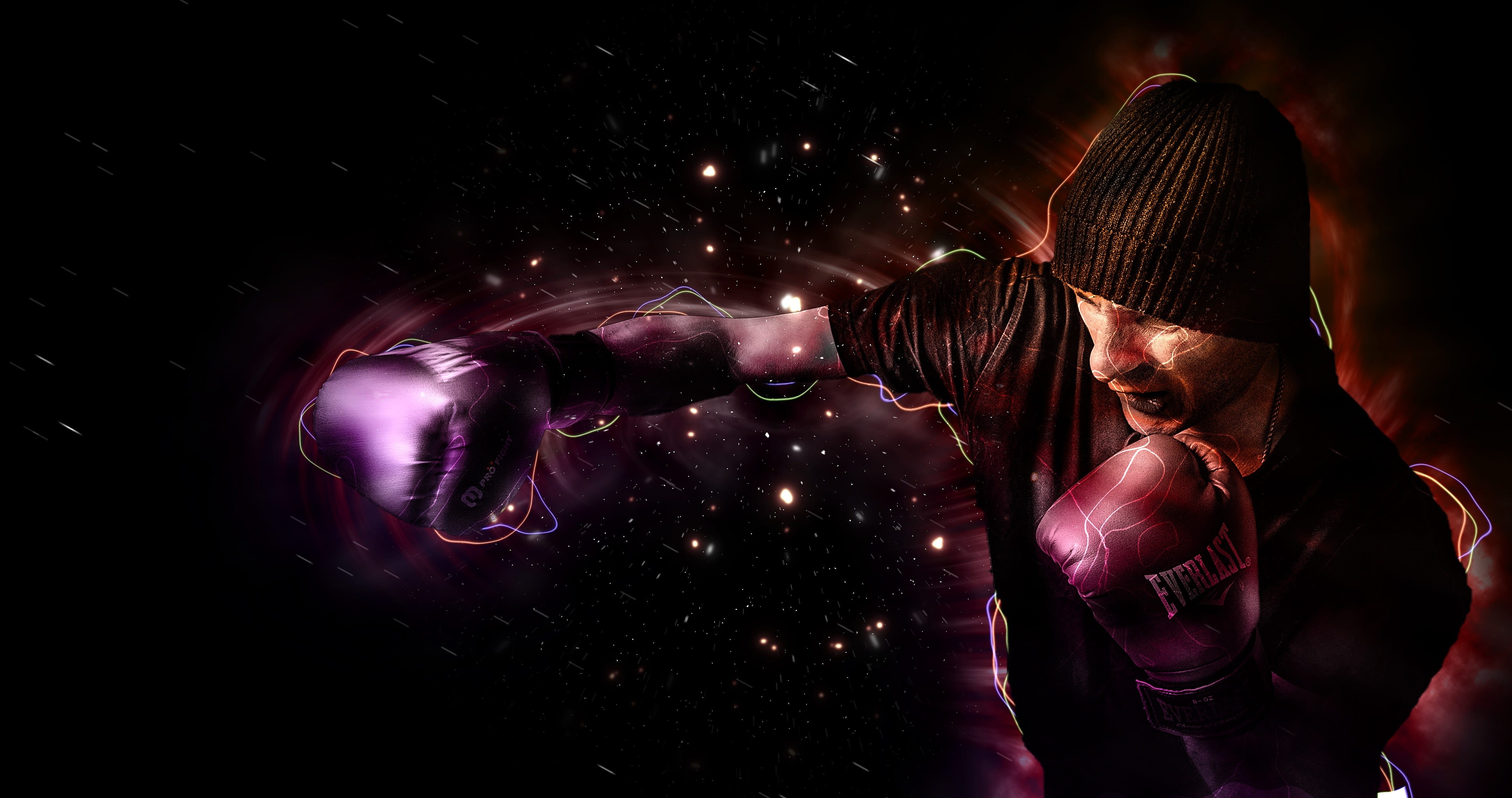 women, night, training, nature, 4K, event, boxing, people, fighter, outdoors, exercise, purple, emotion, boxer, box, lifestyles, adult, young adult, illustration, HD Wallpaper