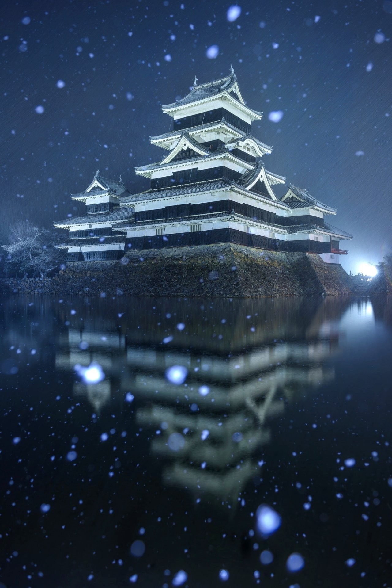 Matsumoto, Japan, winter, water, castle, 720P, Phone HD Wallpaper