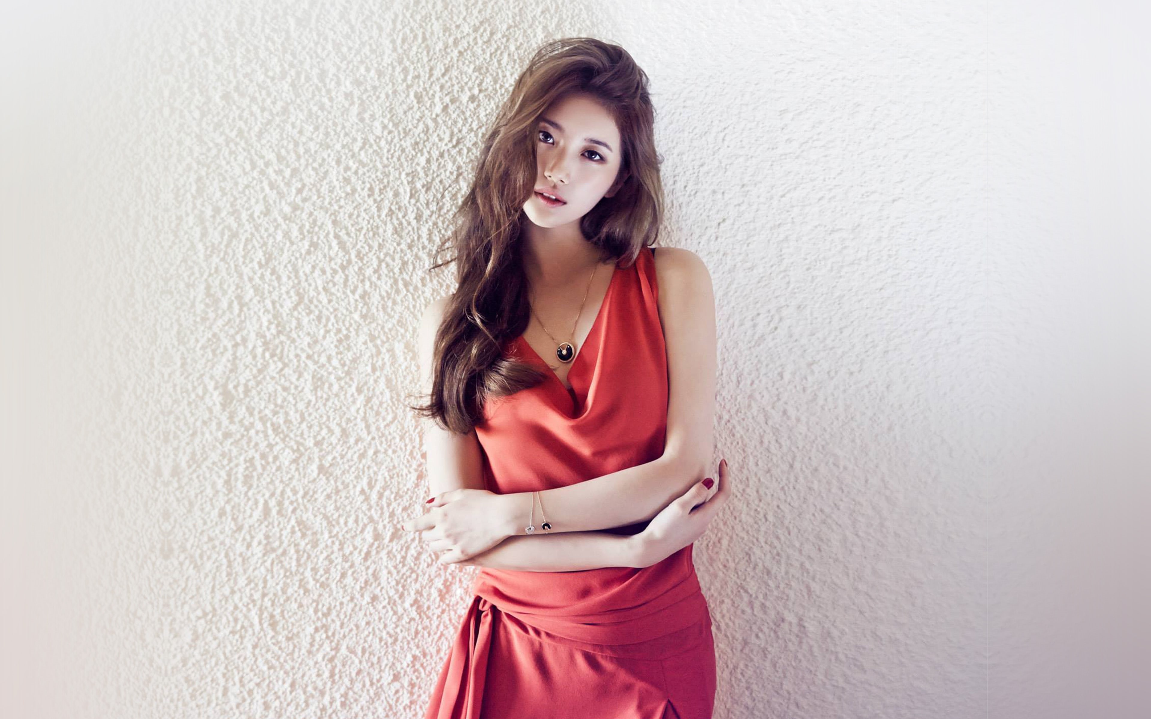 dress, 4K, suzy, kpop, red, missa, HD Wallpaper