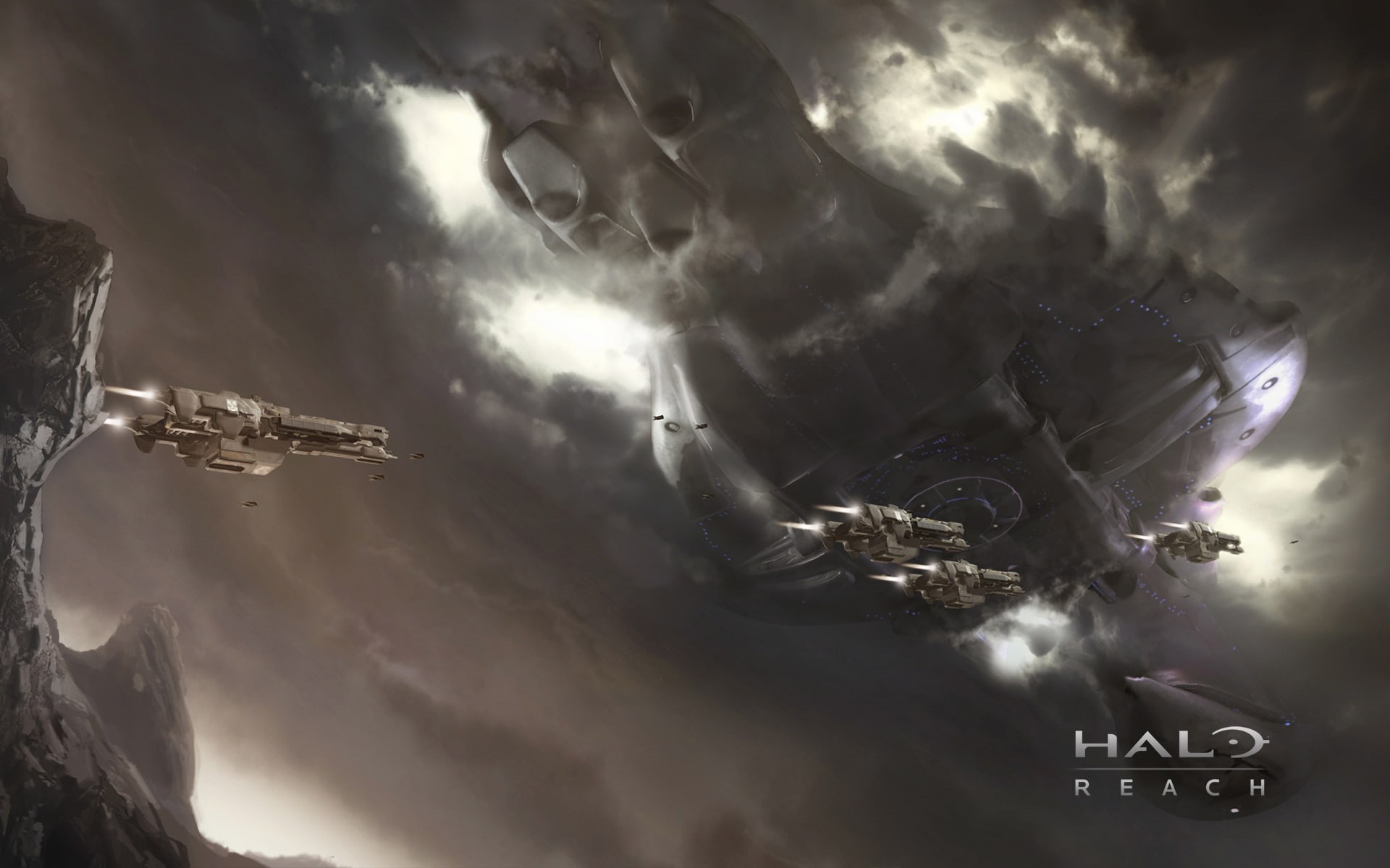 poster, halo, 1080P, video games, reach, spaceships, hd, HD Wallpaper