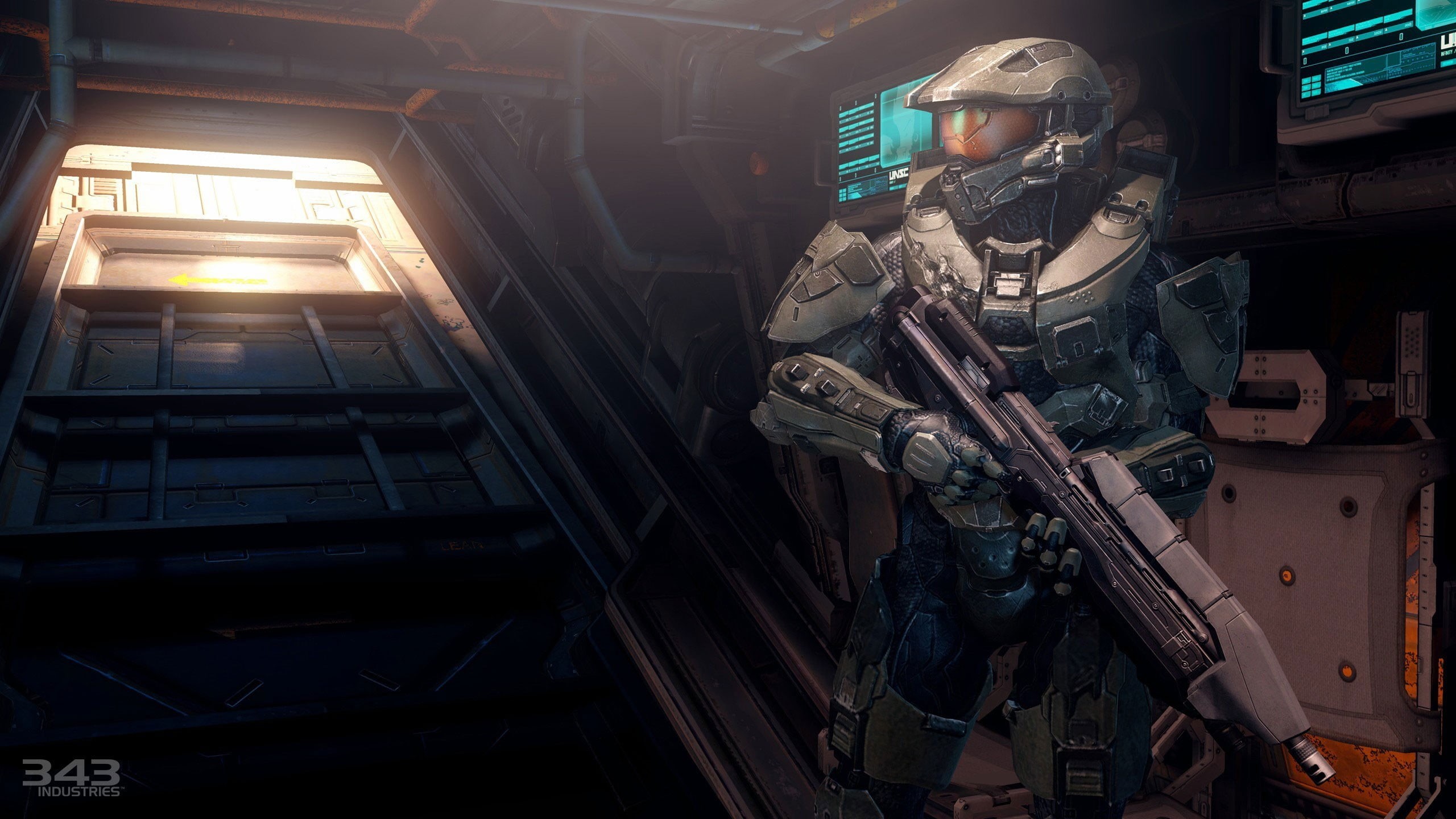 Master Chief, sculpture, transparent, building exterior, window, day, human representation, game, built structure, Halo, technology, standing, illuminated, HD Wallpaper