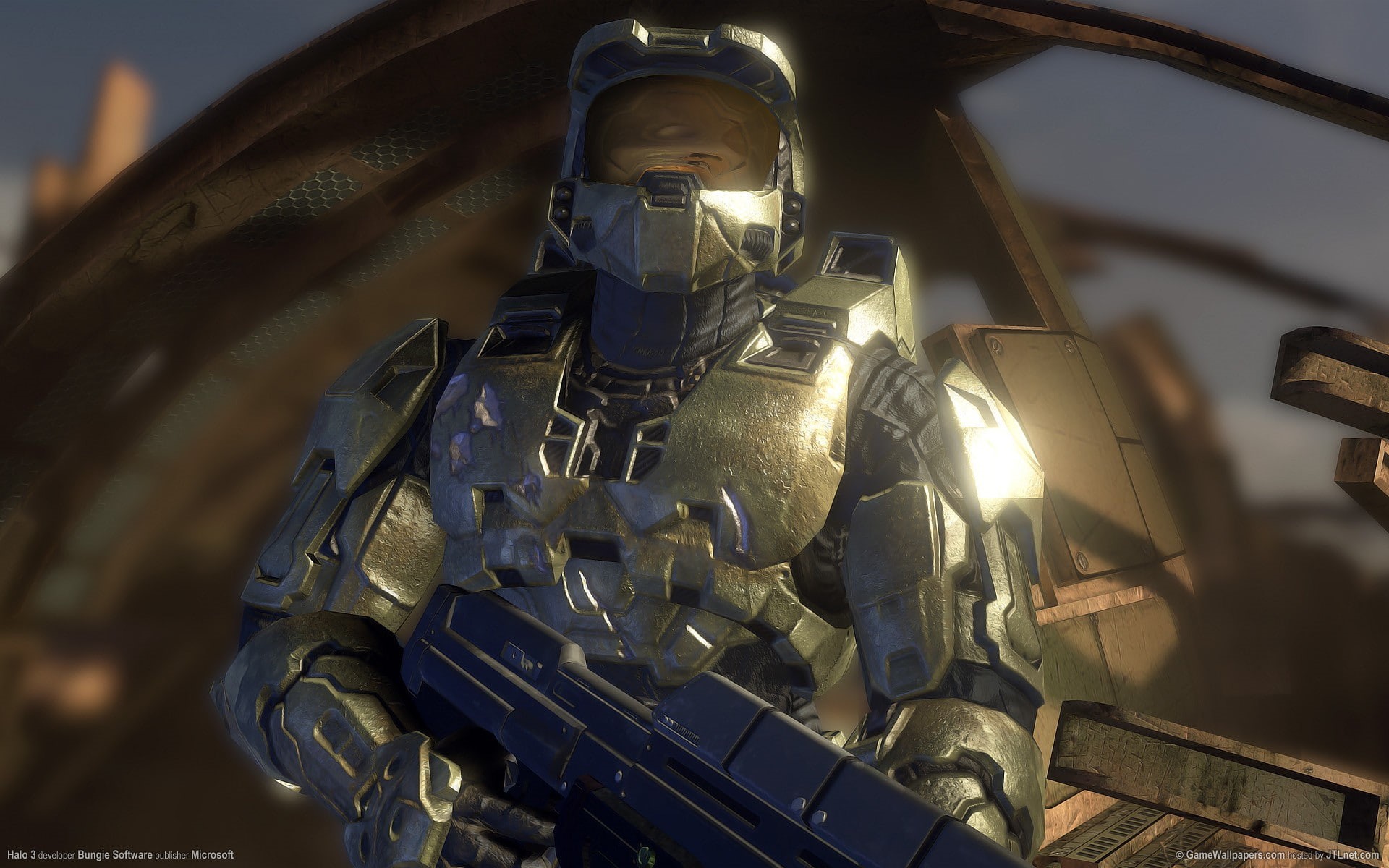 representation, 1080P, Halo: Master Chief Collection, no people, video games, car, military, Halo 3, metal, motor vehicle, day, land vehicle, suit of armor, HD Wallpaper