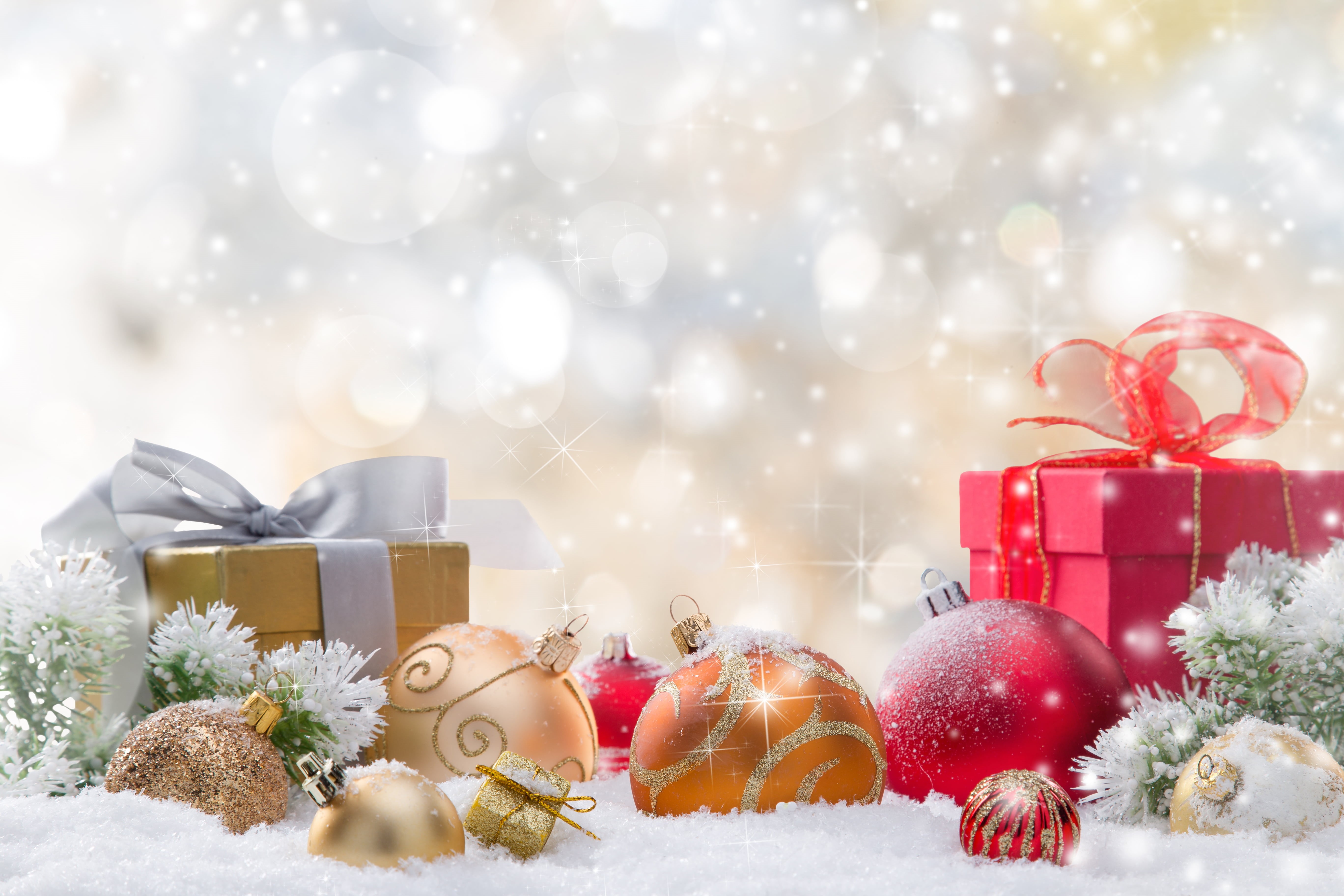 christmas Present, event, gift box, shiny, cultures, new Year, gold Colored, baubles, ribbon, Christmas, sphere, box, color, box - Container, holiday - event, HD Wallpaper