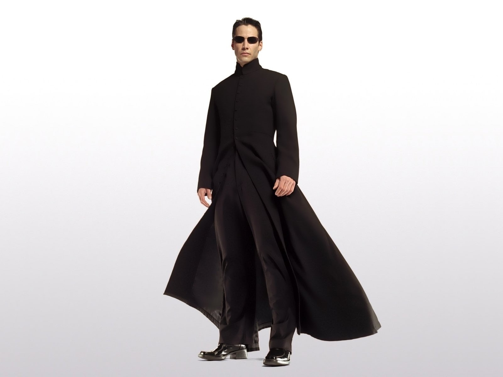 Keanu Reeves, clothing, confidence, beautiful woman, women, young women, cut out, one person, 720P, copy space, adult, white background, black color, The Matrix, HD Wallpaper