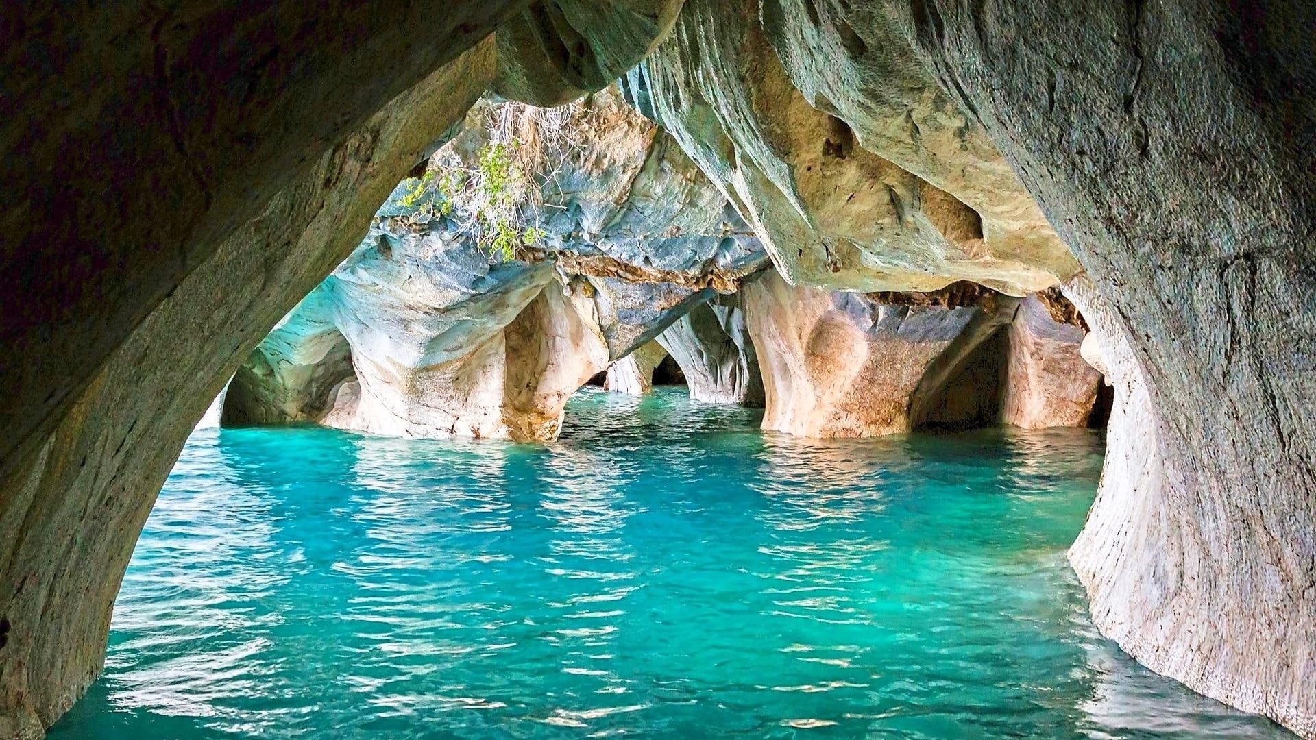 caves, chile, marble cave, cave, turquoise, lake buenos aires, patagonia, rock formation, puerto rio tranquilo, turquoise water, turquoise lake, lake, general carrera lake, HD Wallpaper