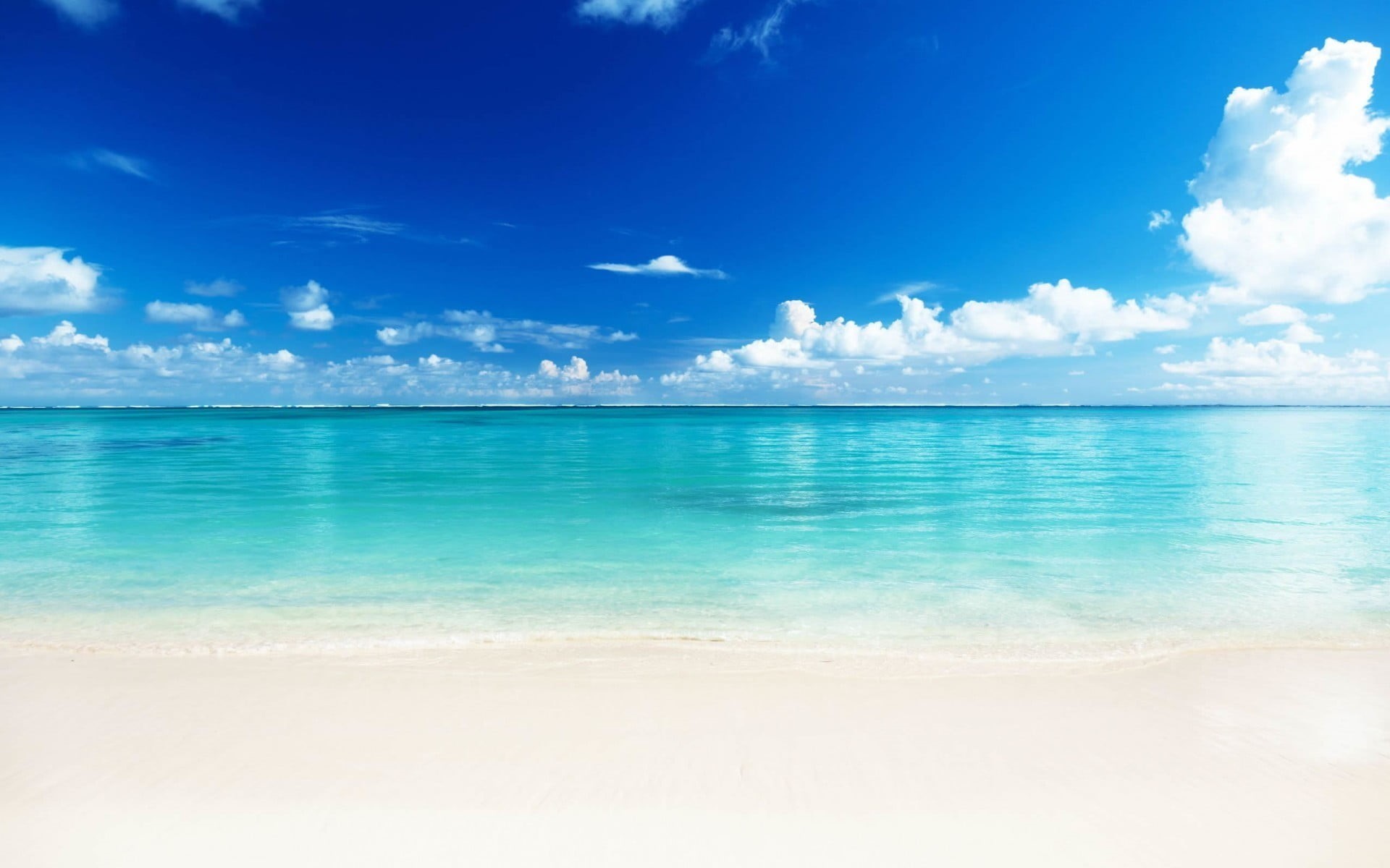 clean, idyllic, land, cloud - sky, blue, tranquil scene, turquoise colored, day, tropical, tranquility, beach, nature, beauty in nature, 1080P, water, HD Wallpaper