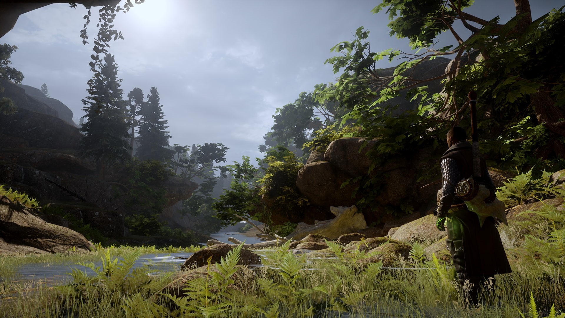 sky, plant, nature, tree, tranquil scene, land, tranquility, non-urban scene, rock - object, rock, cloud - sky, Dragon Age Inquisition, scenics - nature, HD Wallpaper