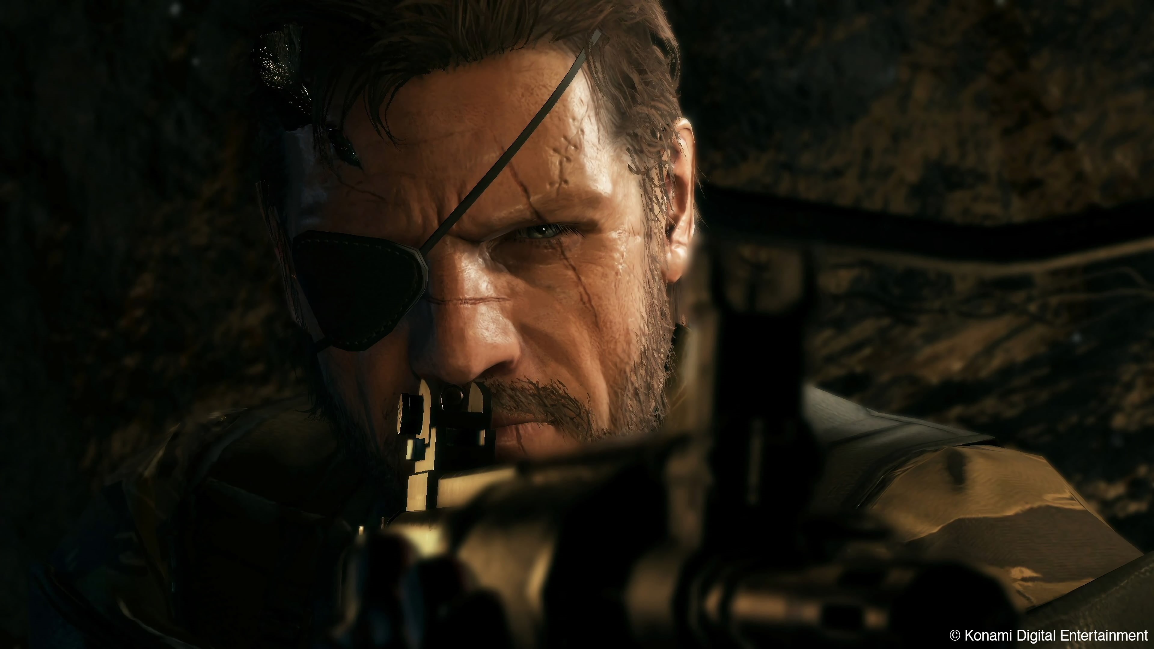 rifle, males, dark, man, Metal Gear Solid V: The Phantom Pain, assault, adult, knife - weapon, armed forces, military, men, looking, mature adult, portrait, HD Wallpaper