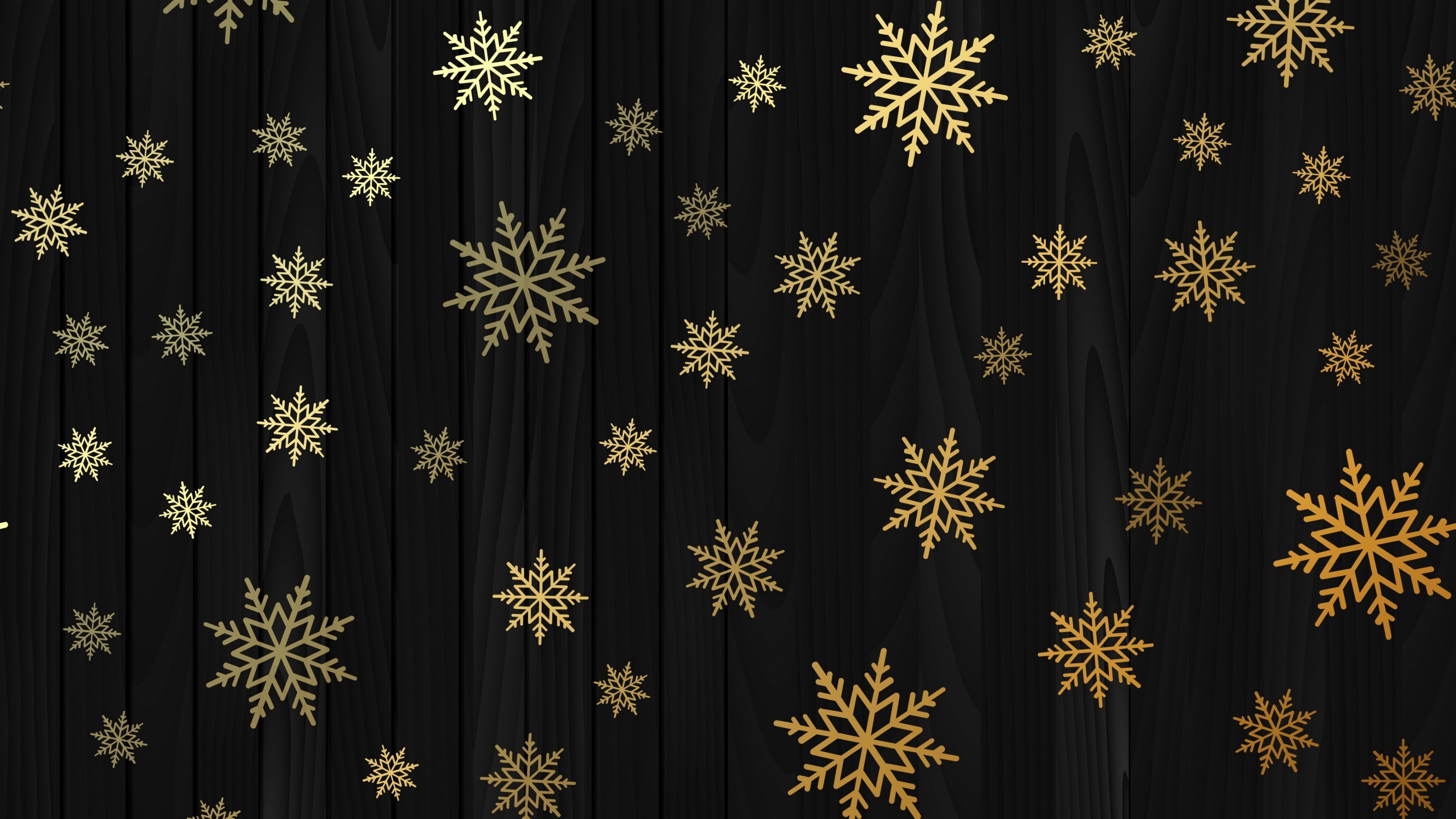 snowflakes, pattern, christmas, decor, 4K, gold, design, snowflake, HD Wallpaper