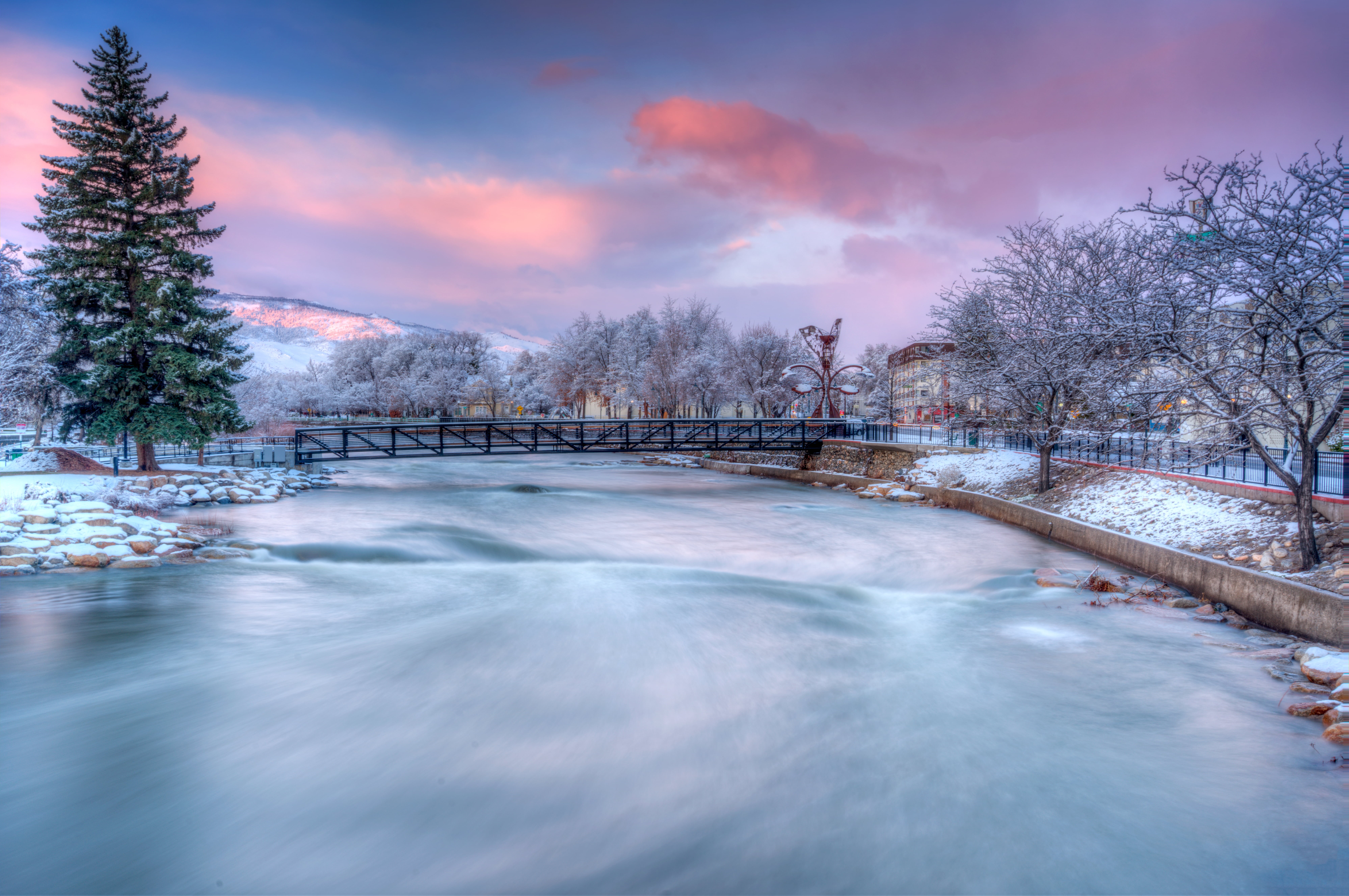 nature, water, winter, truckee, ice, snow lake, Truckee River, Little City, tree, Reno, cold - Temperature, landscape, lake  Reno, Renos, World, Great Basin, HD Wallpaper