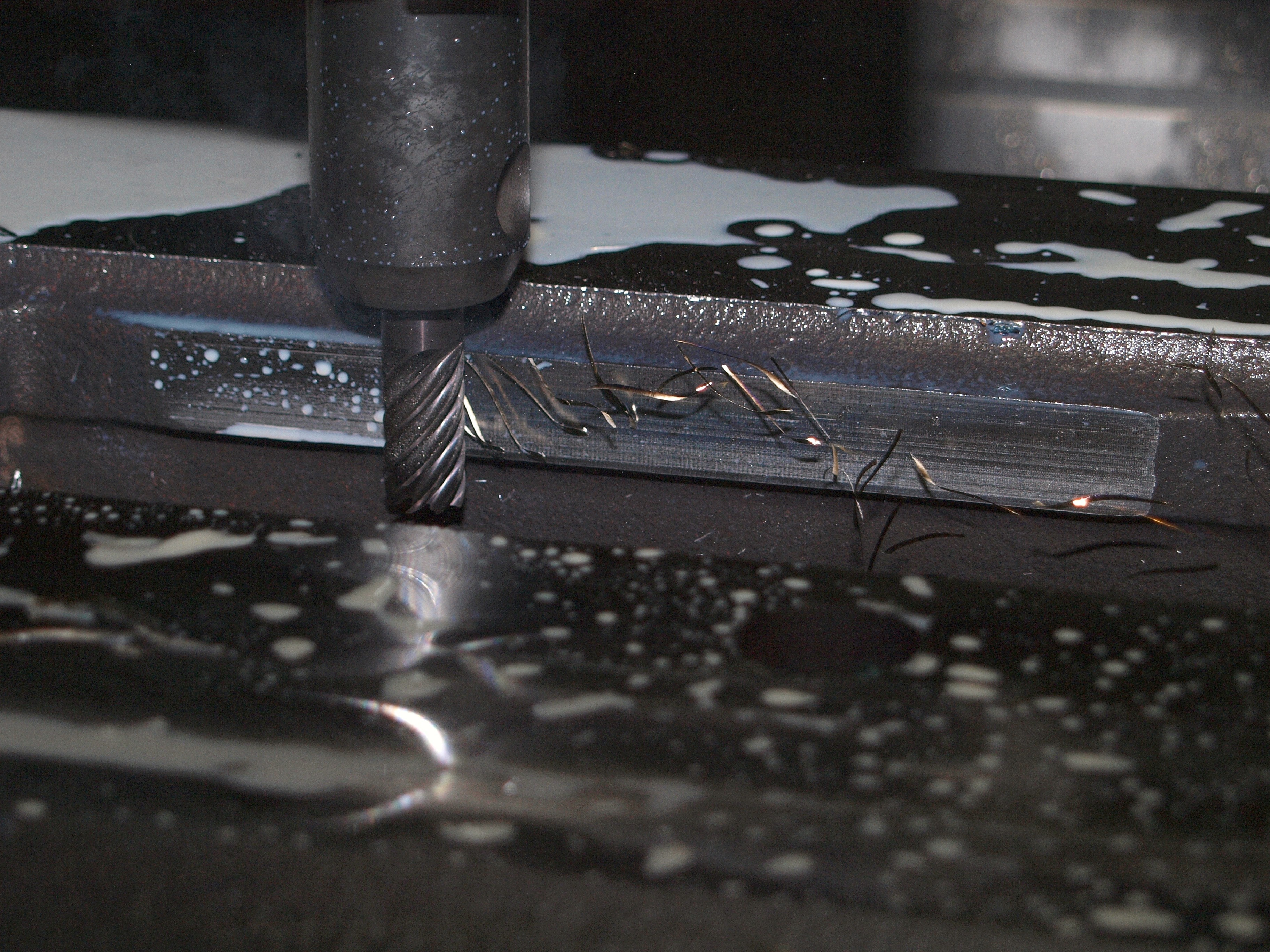 no people, industry, still life, milling machine, equipment, glass - material, milling cutters, close-up, metal, drop, black color, technology, cnc machine, HD Wallpaper
