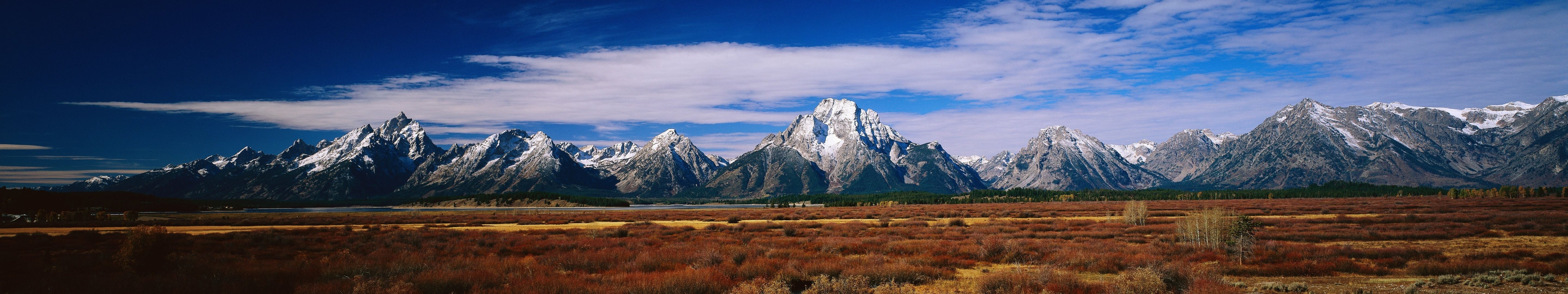multiple, triple, mountain, monitor, multi, montagne, screen, 5K, HD Wallpaper