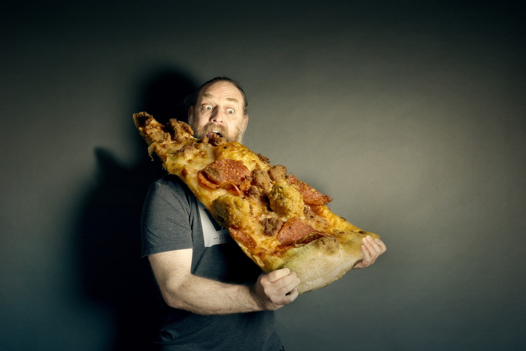 eat, man, person, food, 1080P, pizza, HD Wallpaper