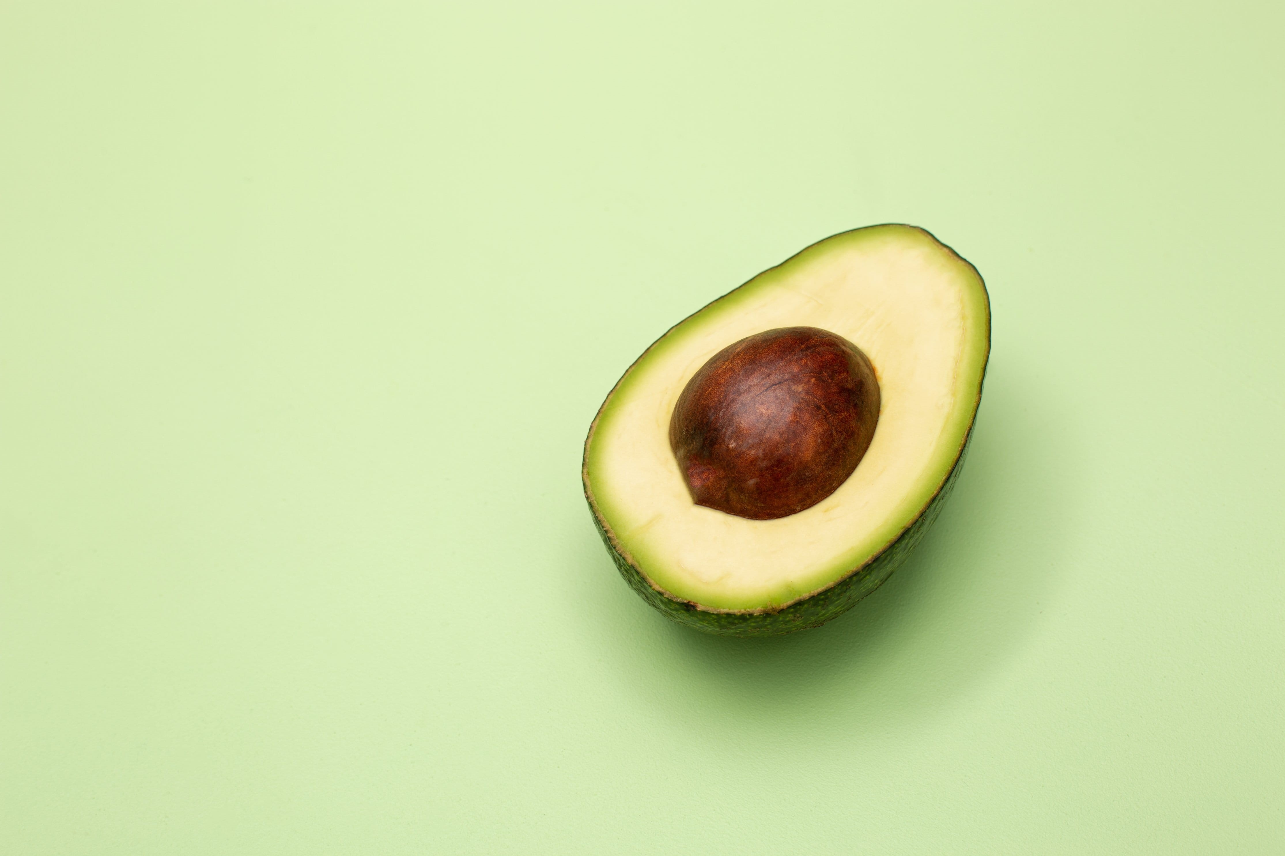 no people, single object, avocado, ripe, photo, Fruit, antioxidant, colored background, green background, Health, food and drink, Green, copy space, Cooking, HD Wallpaper