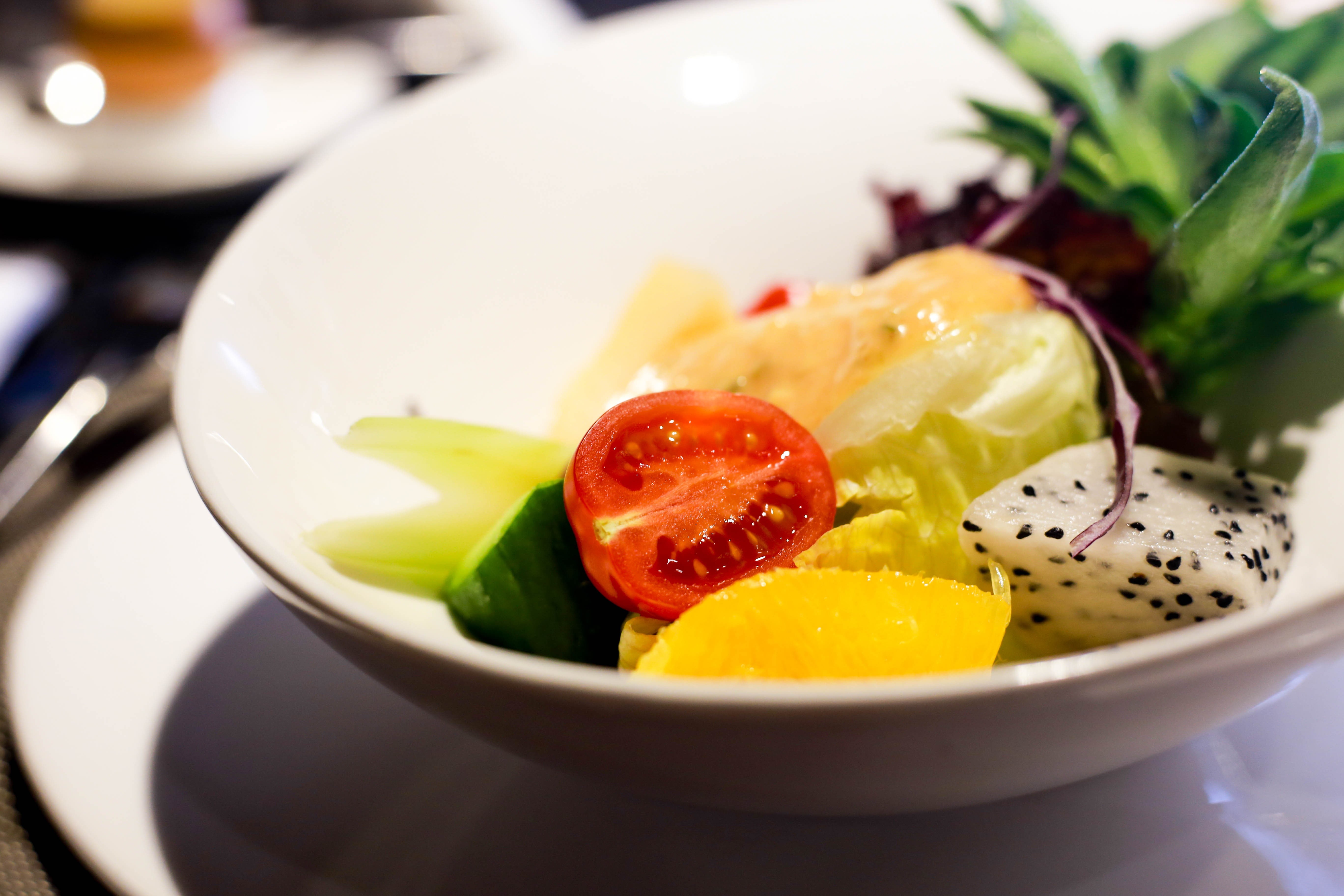 basil, cucumbers, food, 5K, salad, pitaya, fruits, healthy, fresh, lettuce, tomato, HD Wallpaper