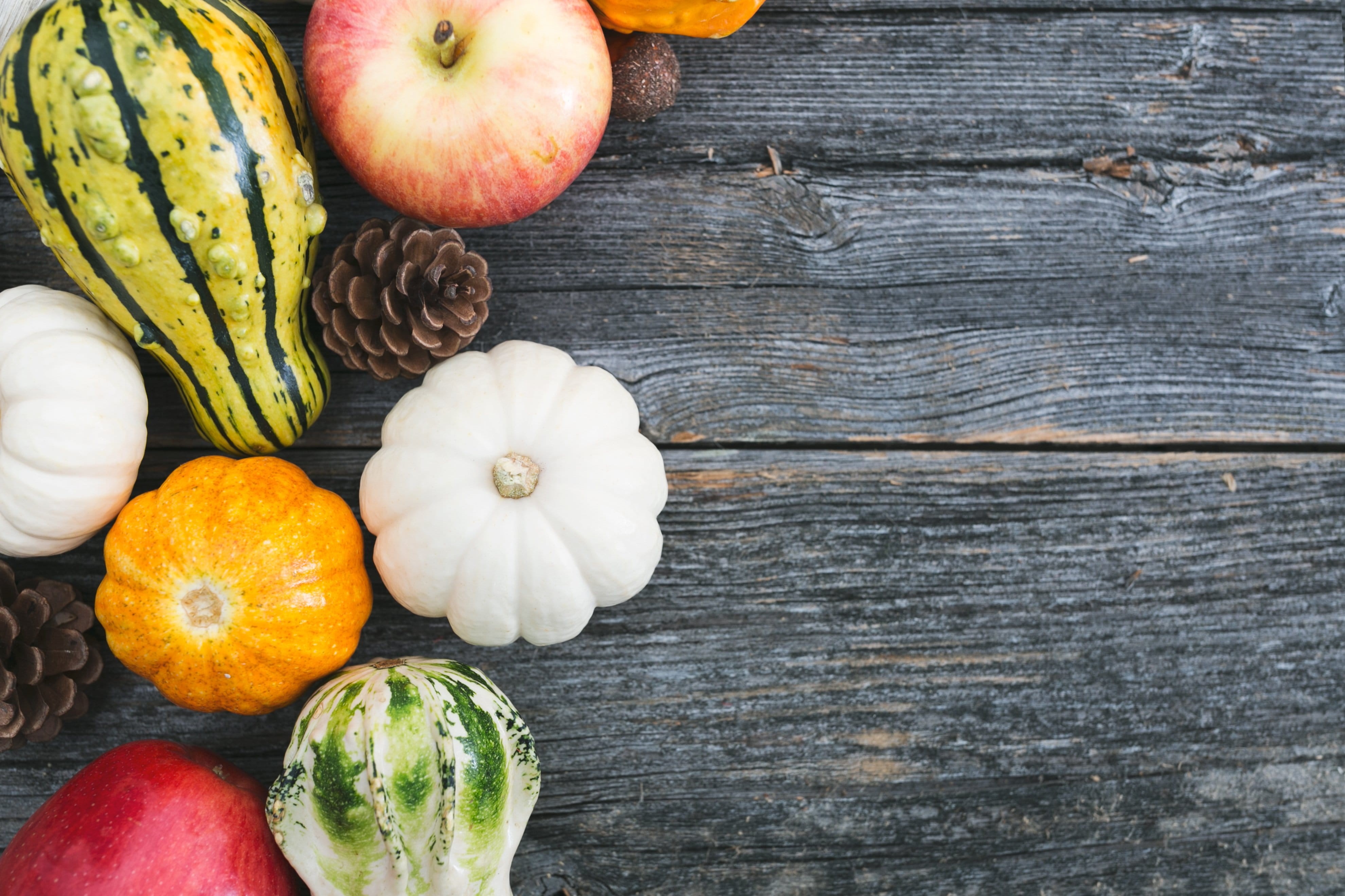 still life, Seasons, Apple, wood - material, Vegetables, high angle view, Pumpkin, photo, variation, Fall, Flatlay, 4K, Fruit, season, large group of objects, HD Wallpaper