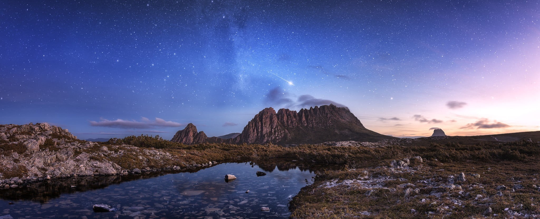 environment, sky, star - space, arrival, space and astronomy, galaxy, mountain pass, no people, mountain, rock, brown, night, scenics - nature, rock - object, HD Wallpaper