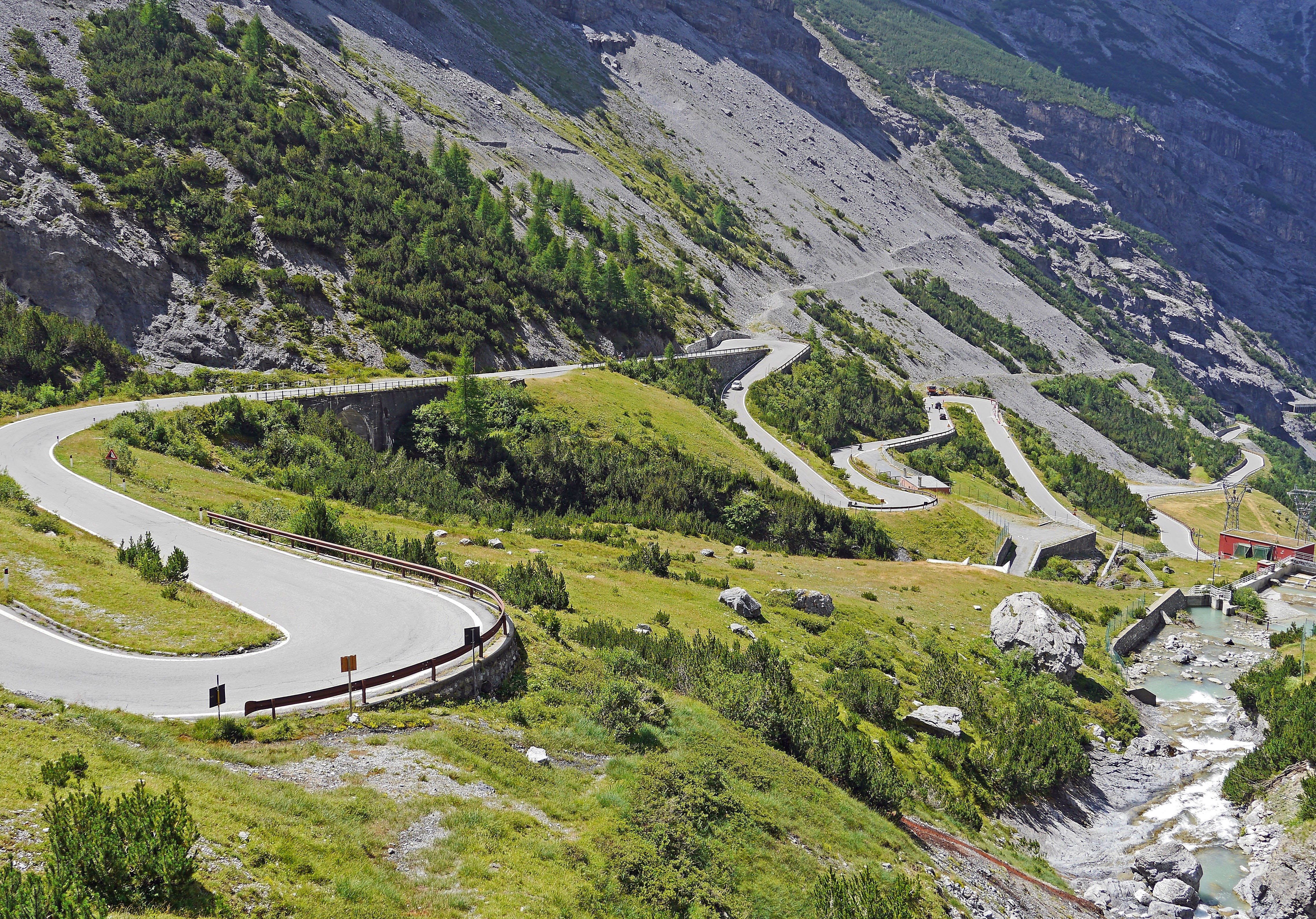 lombardia, connection, non-urban scene, nature, serpentine, scree, winding road, plant, pass, tree, passo di stelvio, mountain, environment, high alps, HD Wallpaper