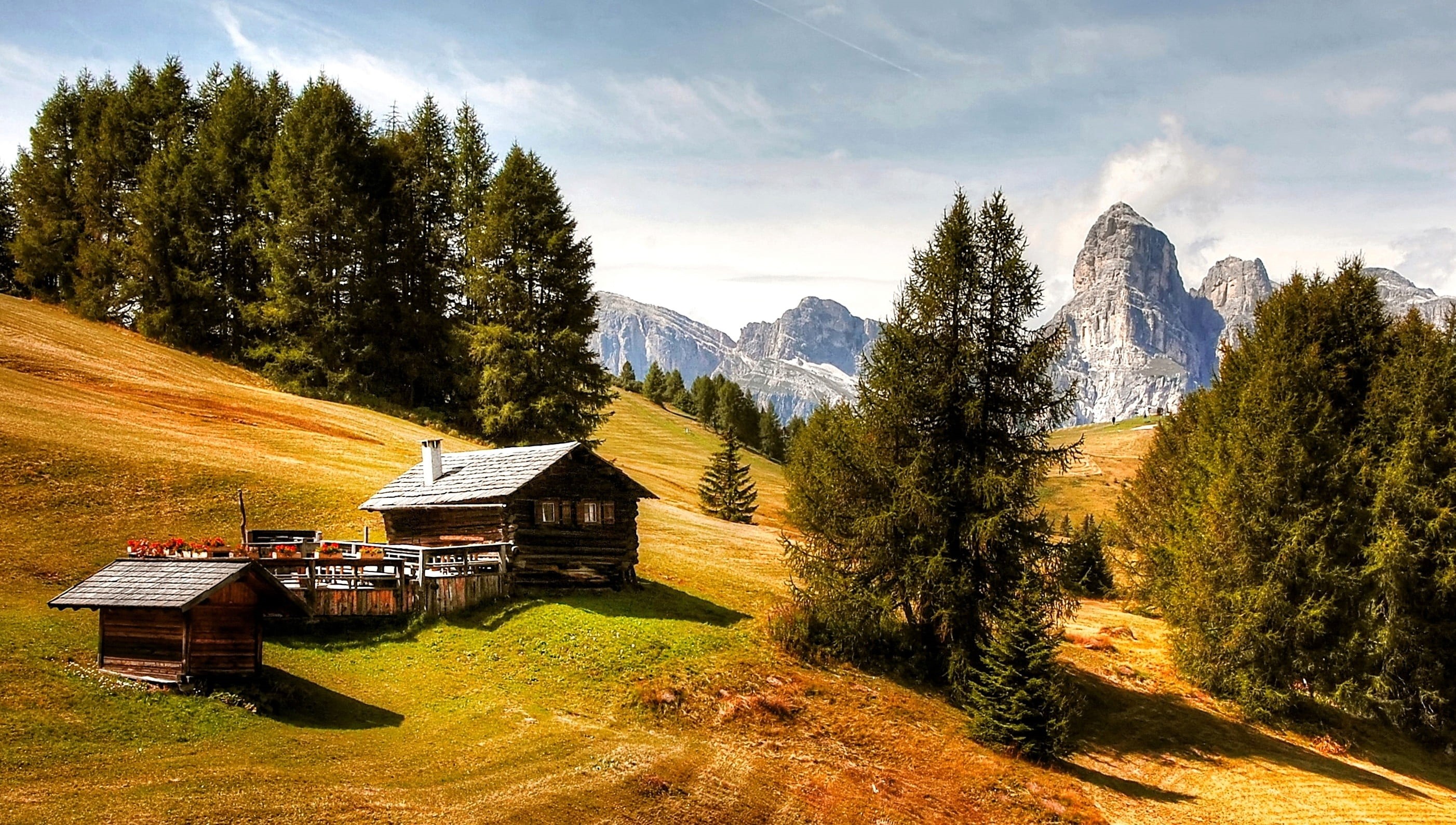 tranquility, place, rock, rural, architecture, day, no people, rocky, tree, rubble field, land, scenics - nature, alpine panorama, distant view, brown, HD Wallpaper