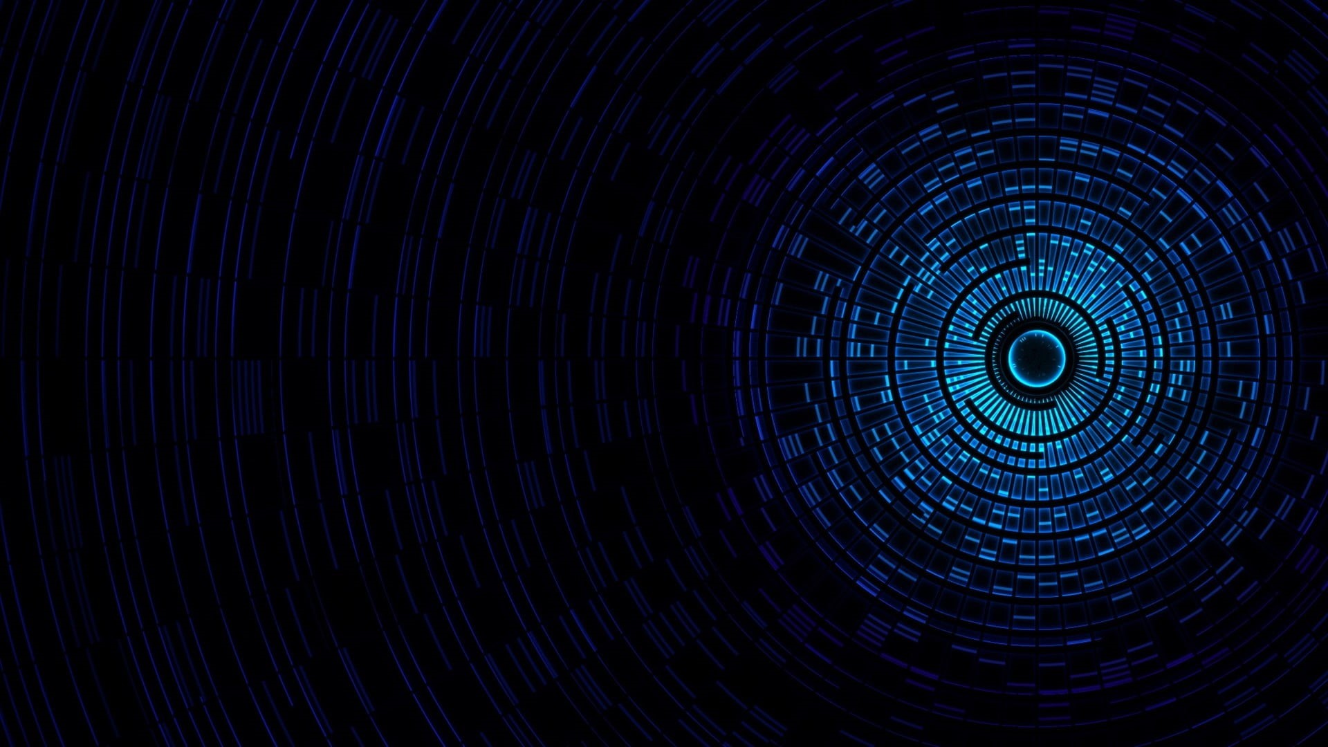 abstract, light, motion, blue, illuminated, spiral, long exposure, spinning, full frame, geometric shape, concentric, illustration, technology, distorted image, HD Wallpaper