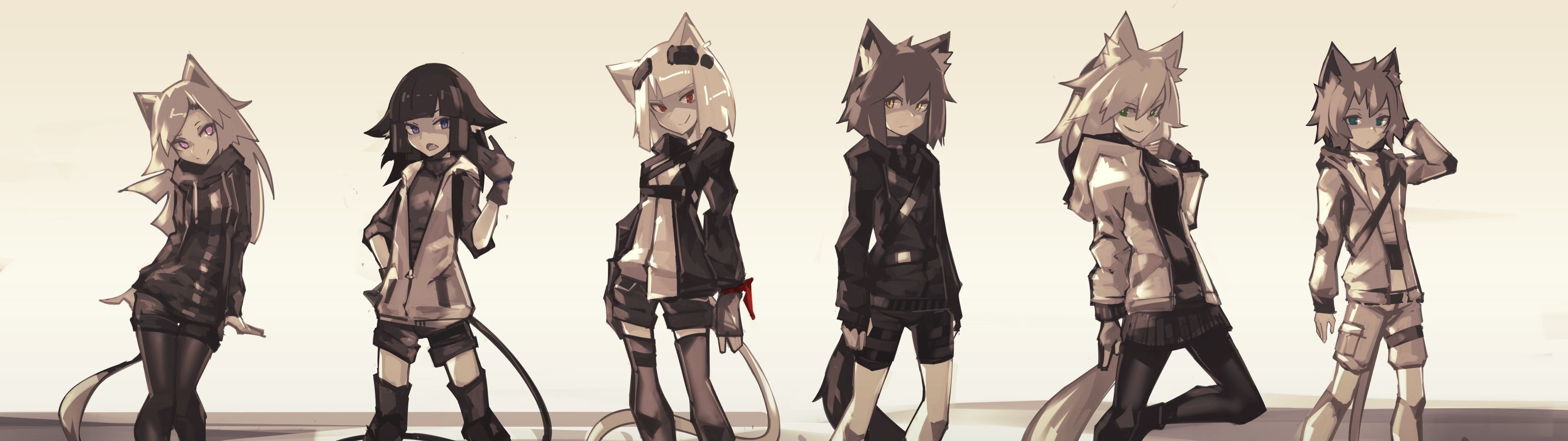dried food, tail, waving, food and drink, in a row, body part, nekomimi, wellbeing, indoors, fish, cat girl, no people, 4K, studio shot, leather, animal ears, HD Wallpaper