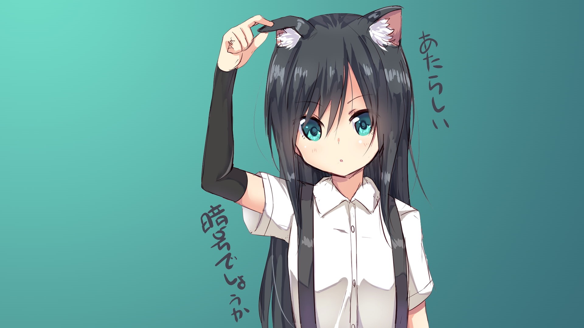 anime girls, 1080P, anime, nekomimi, animal ears, Neko Works, long hair, HD Wallpaper
