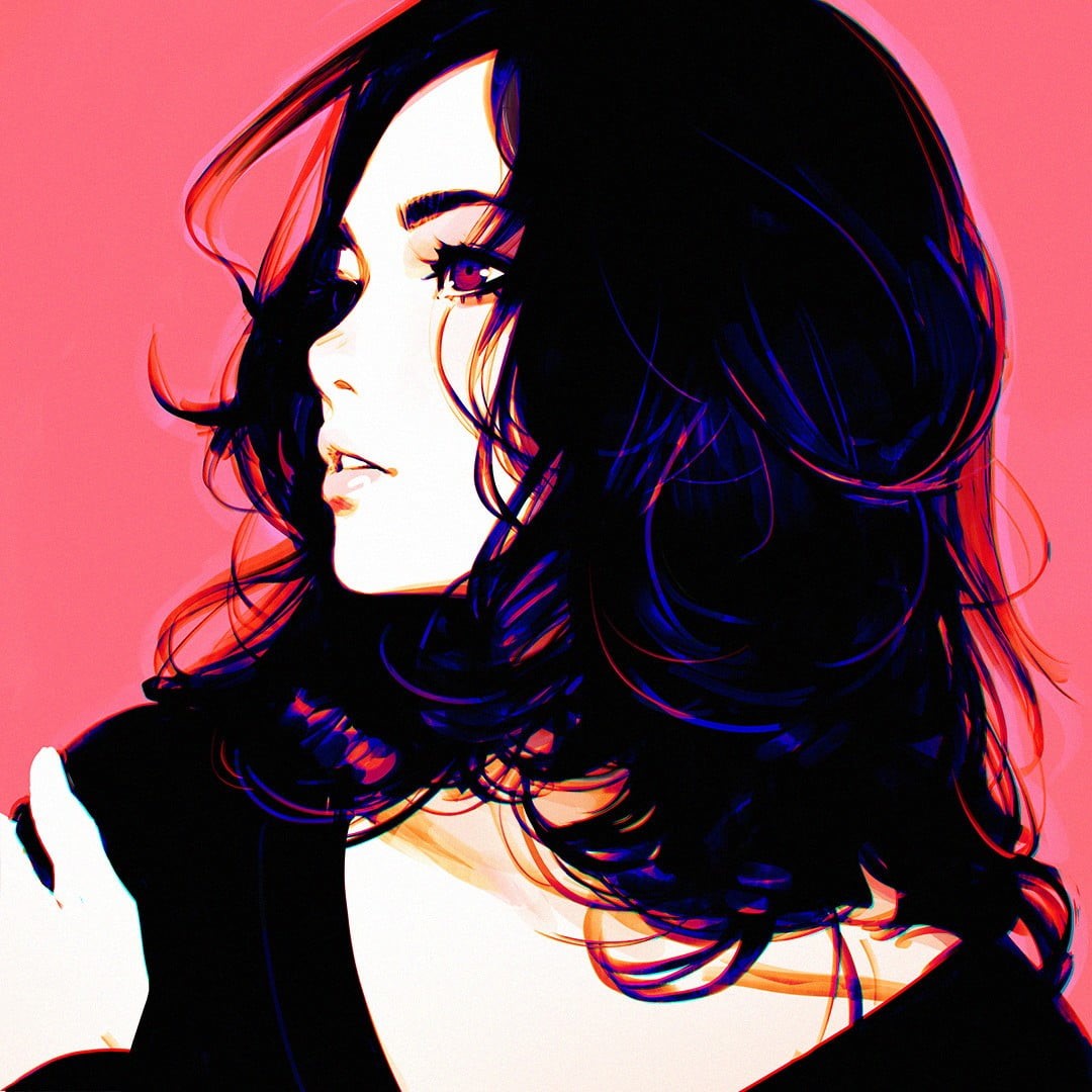young women, colored background, one person, woman, hairstyle, illustration, indoors, headshot, hair, Ilya Kuvshinov, beautiful woman, human face, body part, Phone HD Wallpaper