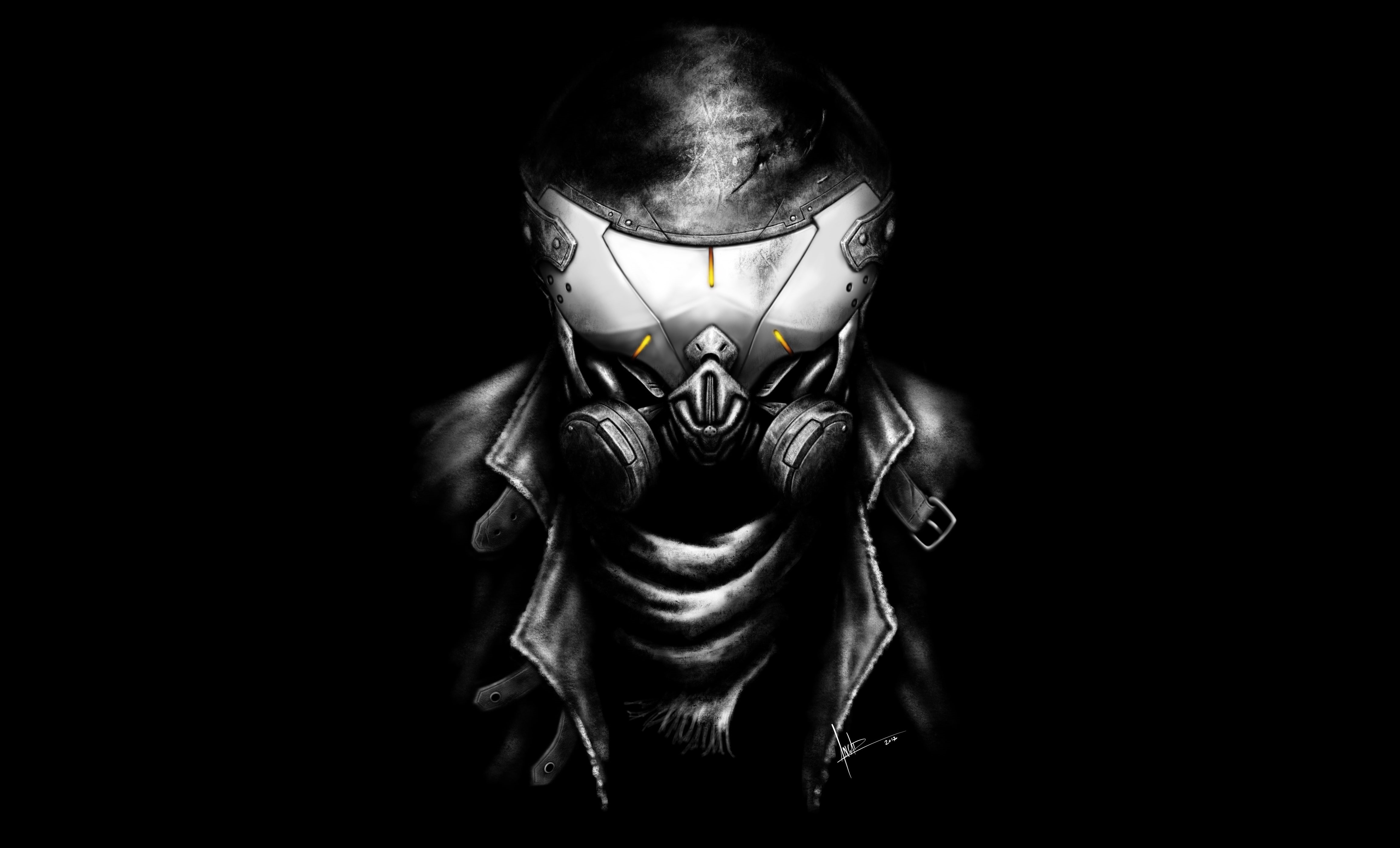 4K, 4K, Black, Dark background, Minimal, Survivor, HD Wallpaper