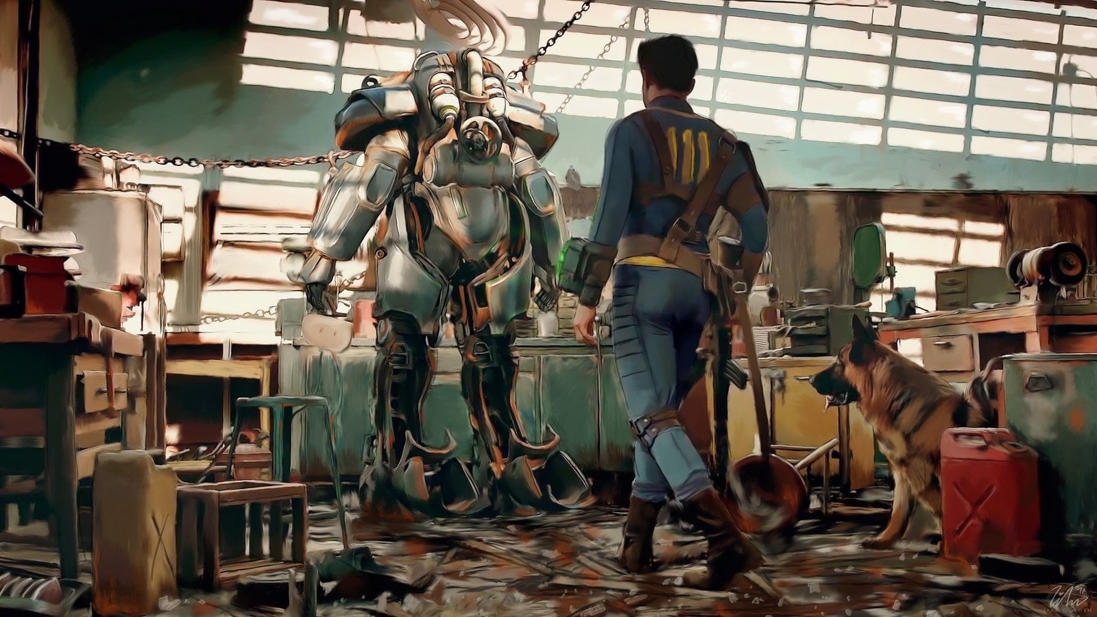 musical instrument, indoors, 720P, occupation, lifestyles, people, rear view, men, architecture, built structure, day, group of people, Fallout 4, arts culture and entertainment, HD Wallpaper