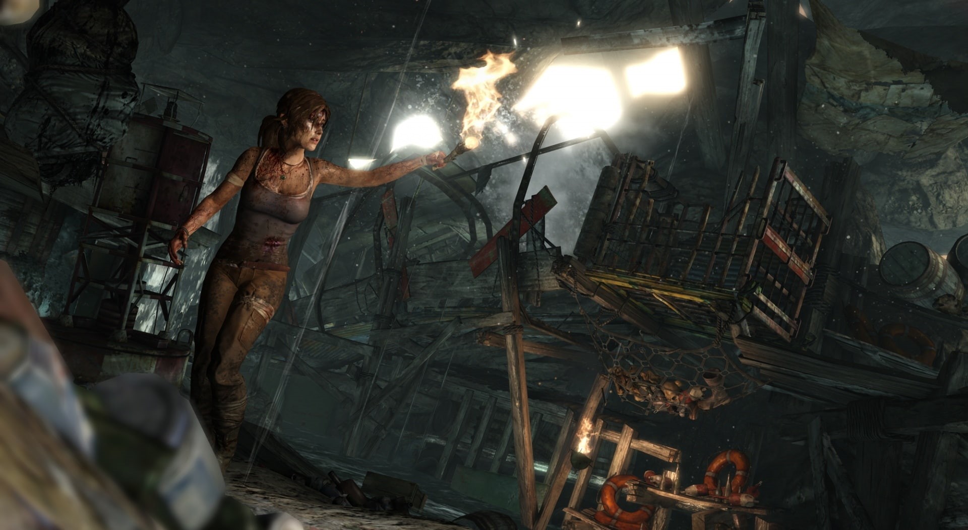 torch, wearing, adult, burning, fire - natural phenomenon, lara croft, video game, occupation, heat - temperature, nature, survivor, architecture, HD Wallpaper