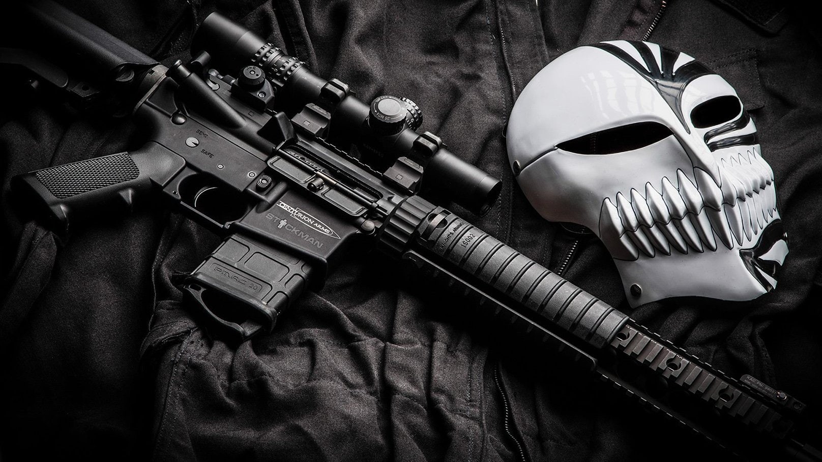 Mask, Firearm, Weapons, M4 Carbine, Gun, Assault Rifle, Colt AR-15, 720P, HD Wallpaper