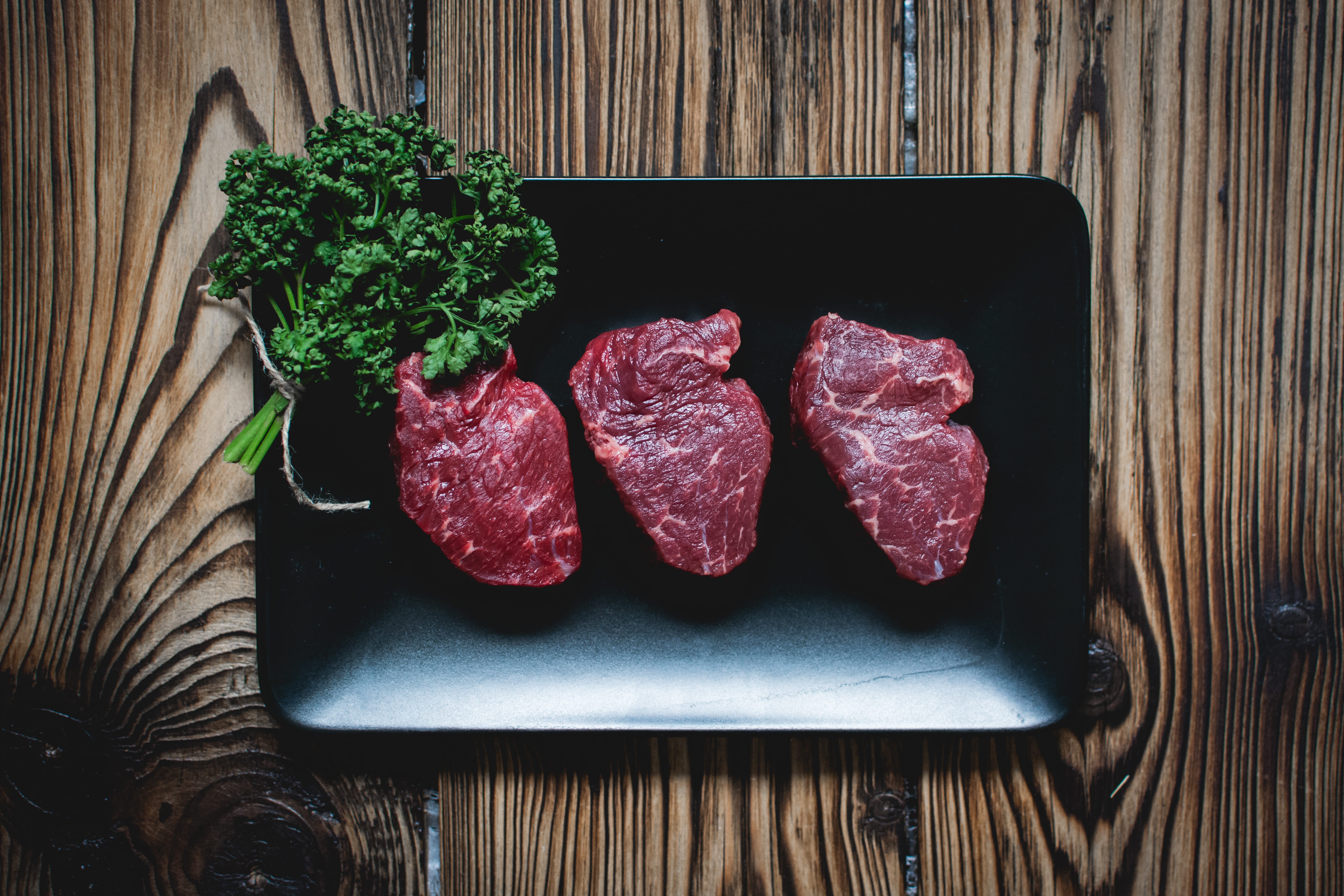slice, dinner, preparing food, healthy eating, Raw beef, cooking, preparation, high angle view, meat, top view, close-up, meal, sirloin Steak, no People, HD Wallpaper