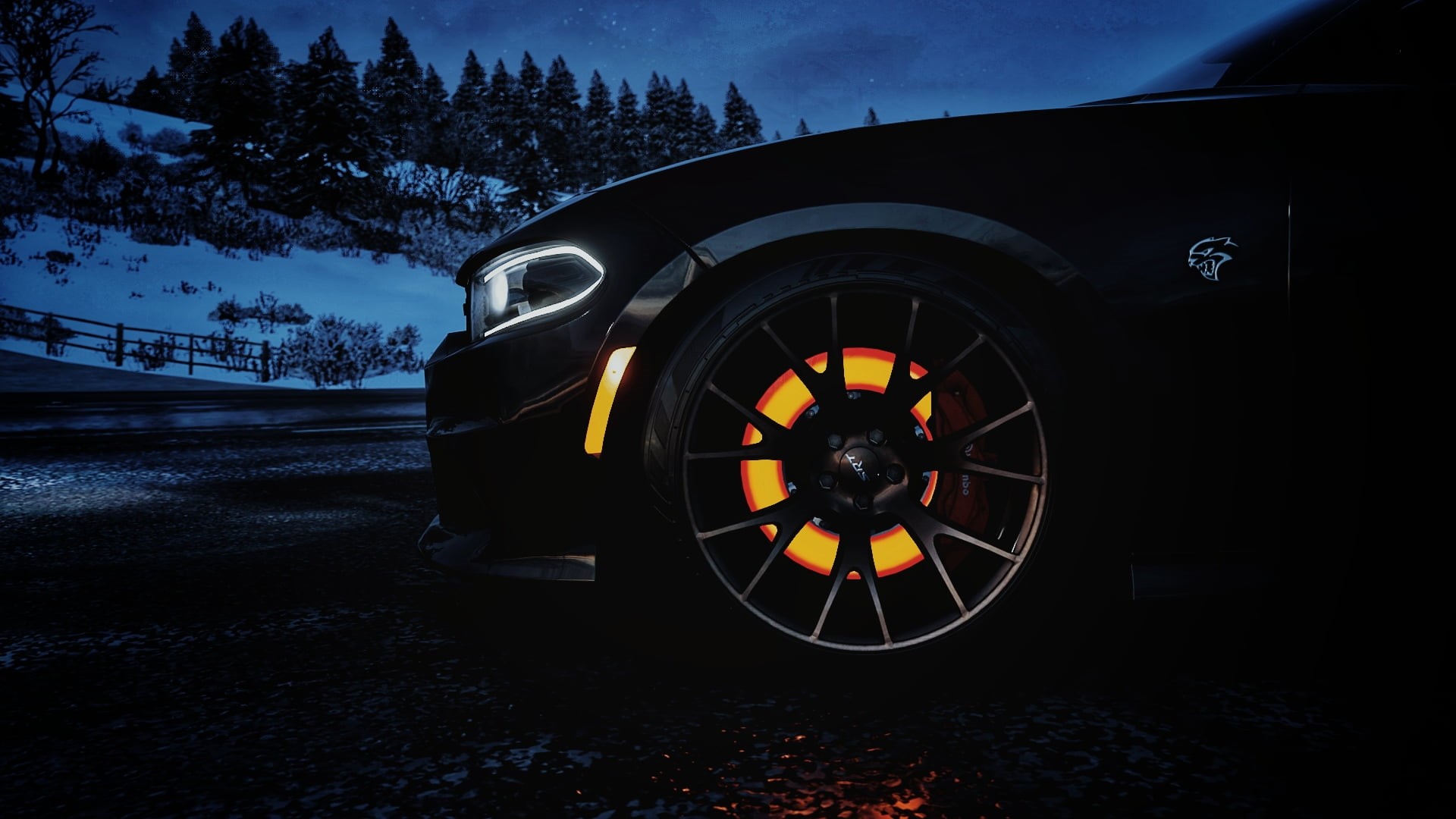 Forza Horizon 4, Brembo, SRT, Dodge, 1080P, hellcat, Fortune Island, car, Dodge Charger SRT Hellcat, HD Wallpaper