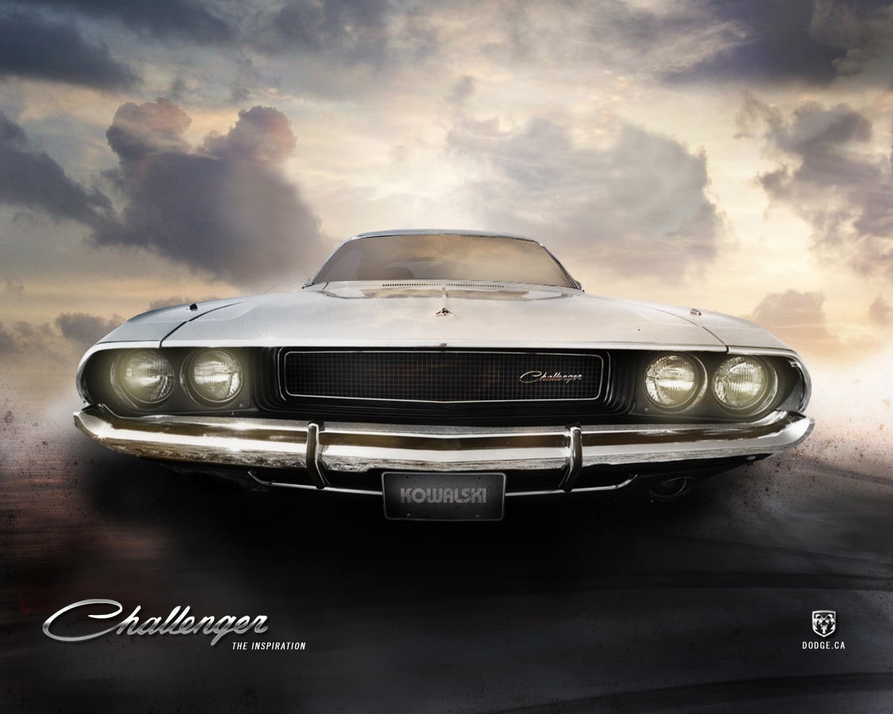 car, Dodge Challenger 1970, transportation, dodge, 720P, text, front view, no people, wealth, cloud - sky, land vehicle, luxury, headlight, motor vehicle, HD Wallpaper