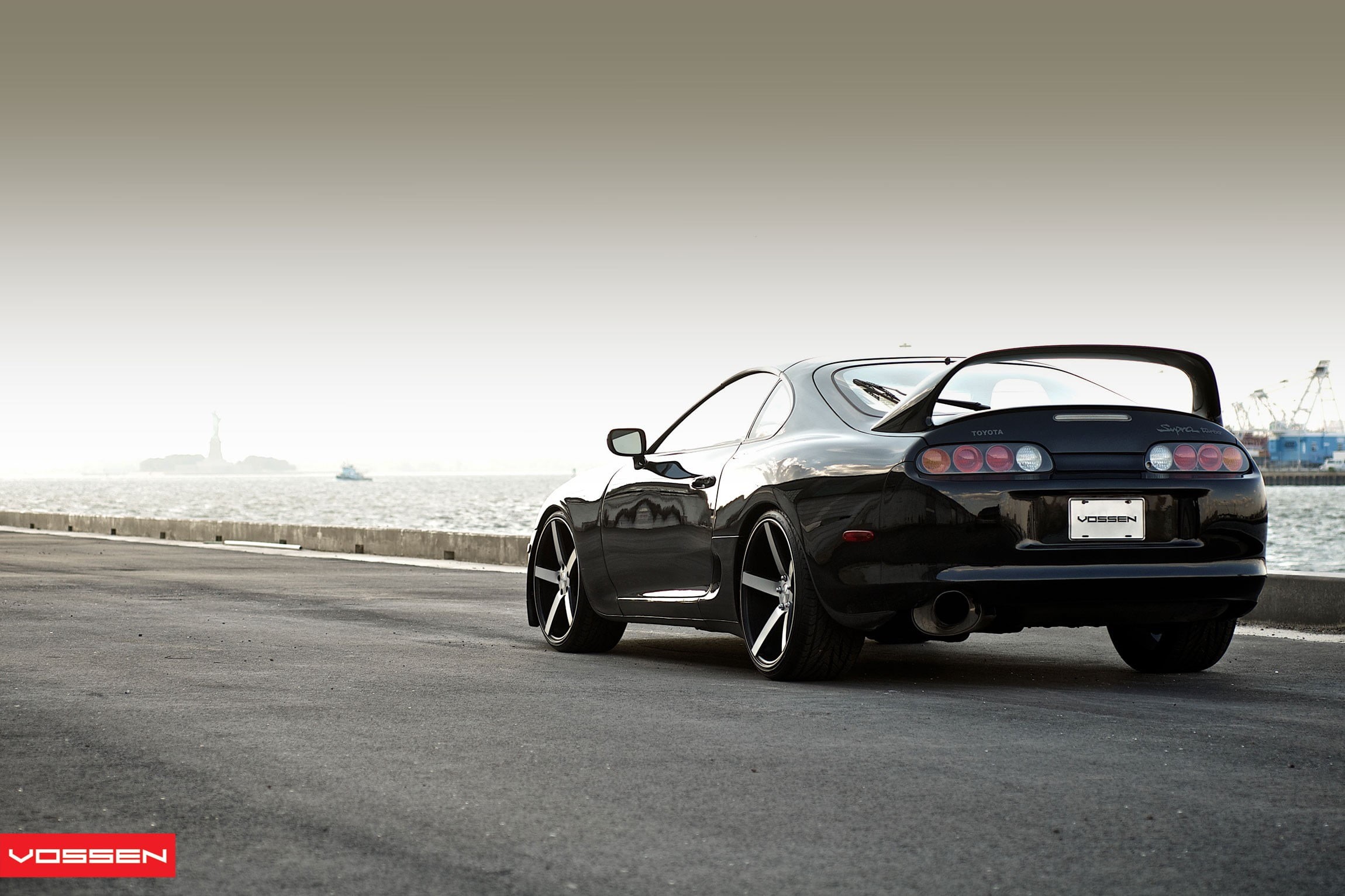 supra, motor vehicle, transportation, day, clear sky, road trip, nature, car, no people, travel, road, black, land vehicle, street, architecture, Toyota Supra, HD Wallpaper