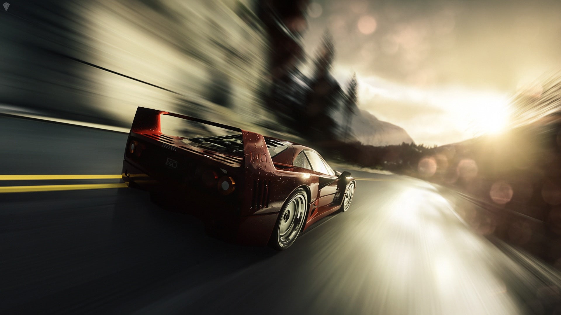 nature, motor racing track, on the move, motion, car, 1080P, vehicle, travel, competition, sky, sports race, Ferrari, wheel, red cars, transportation, HD Wallpaper
