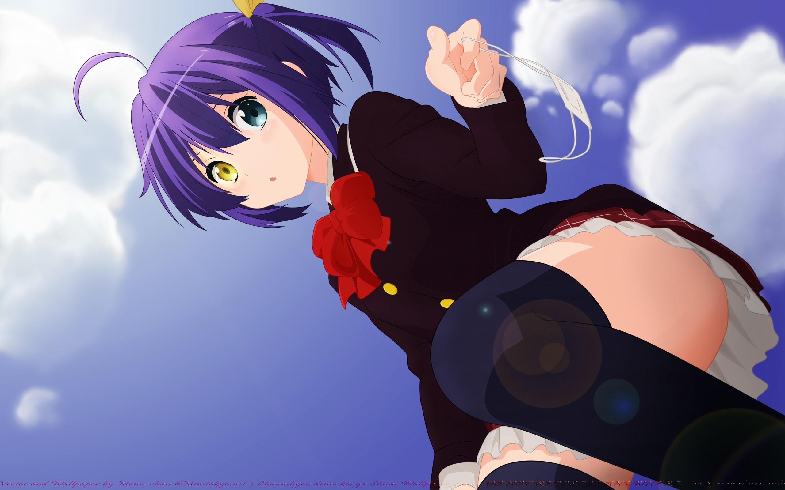 low angle view, cloud - sky, toy, sunny, art and craft, multi colored, 2K, balloon, Takanashi Rikka, heterochromia, animal representation, flowering plant, HD Wallpaper