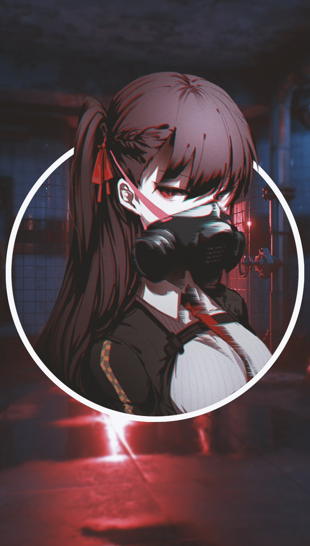 subway, 720P, anime, anime girls, gas masks, picture-in-picture, Phone HD Wallpaper