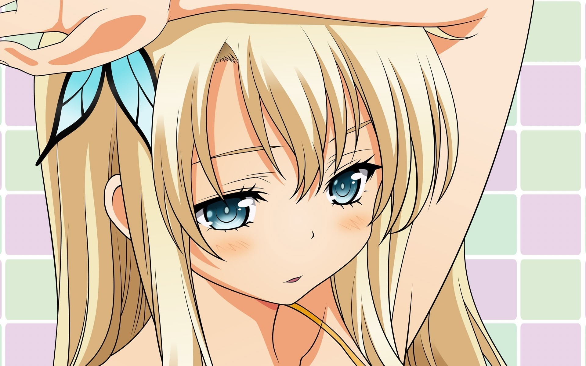 butterfl, girls, sena, art, butterflies, hd, anime, ga, sukunai, duplicate, Boku Wa Tomodachi Ga Sukunai, Anime Girls, blondes, tomodachi, wa, Blue Eyes, HD Wallpaper