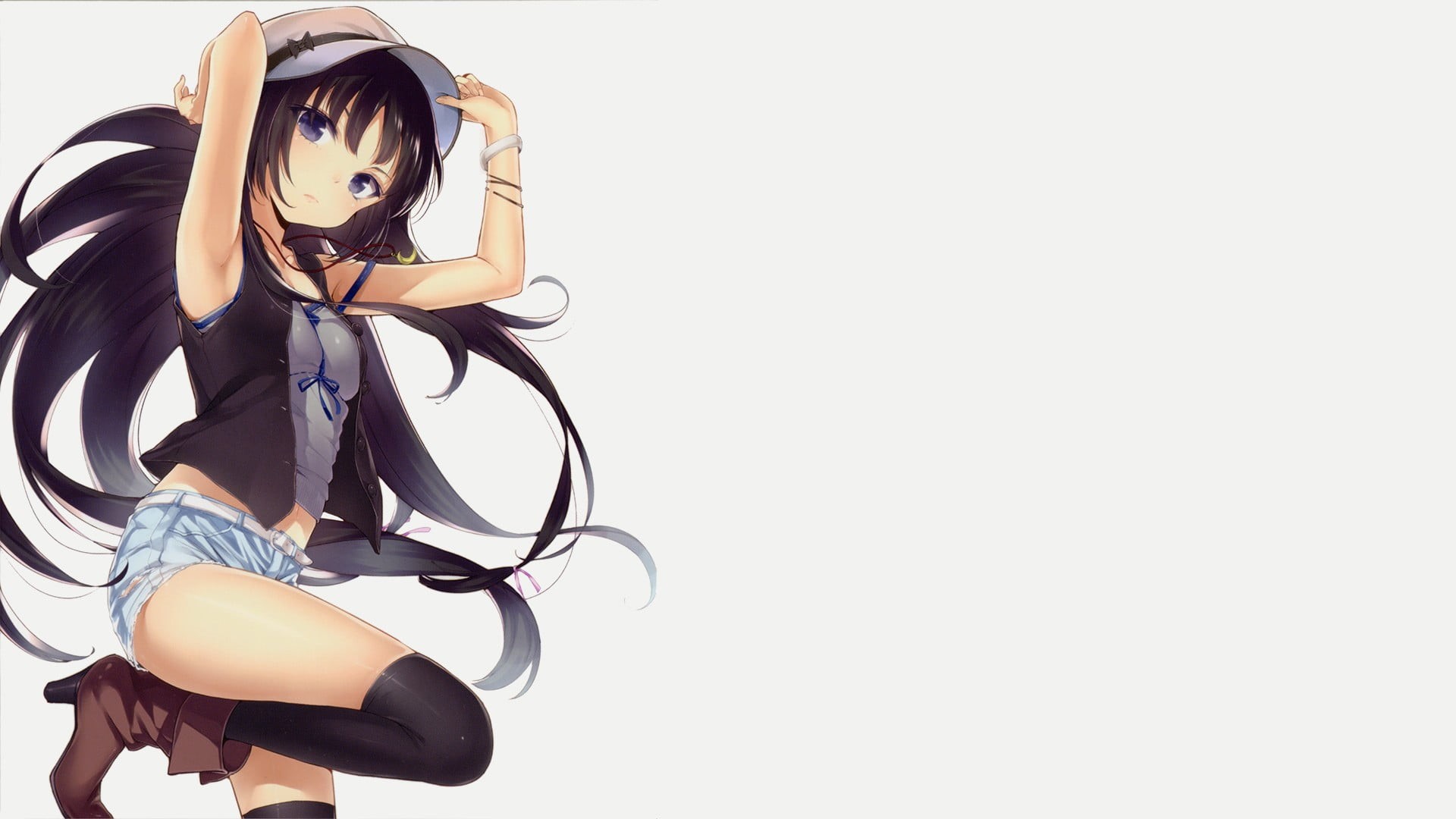 anime, white background, beautiful woman, Boku wa Tomodachi ga Sukunai, sitting, women, copy space, studio shot, hairstyle, young women, portrait, indoors, HD Wallpaper