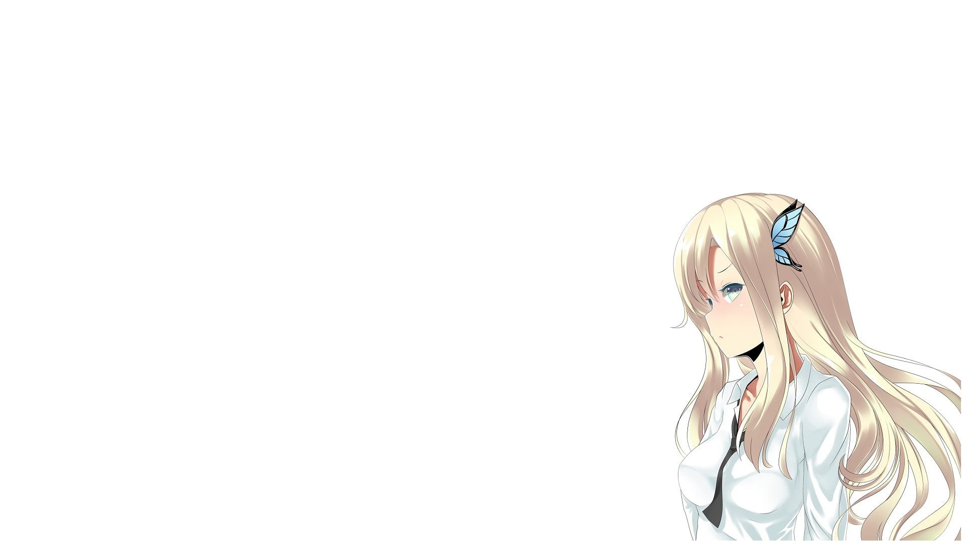 one person, teenager, copy space, hairstyle, Boku wa Tomodachi ga Sukunai, lifestyles, women, Kashiwazaki Sena, white background, front view, blond hair, HD Wallpaper